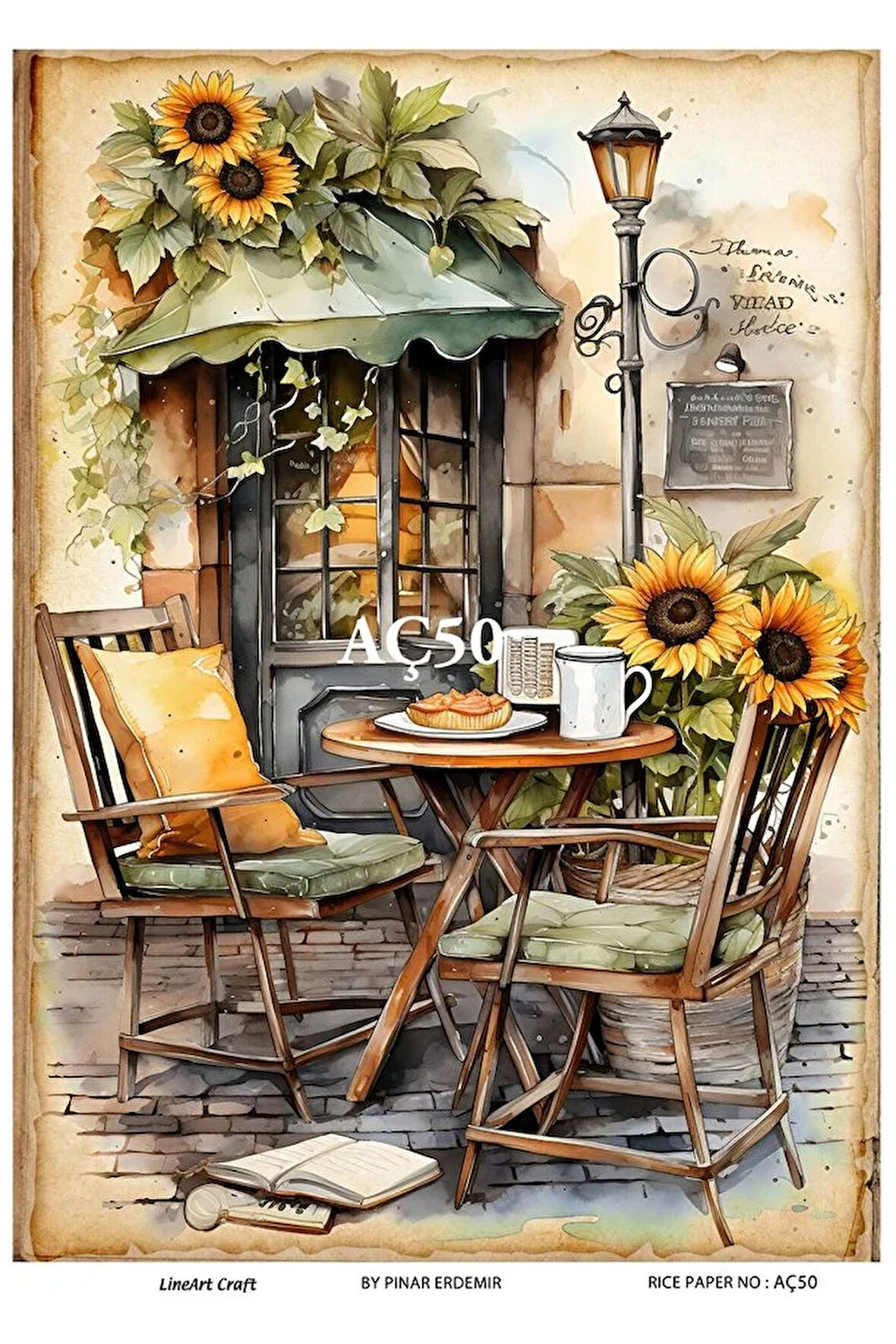 Ayçiçeği Serisi AÇ50 Ayçiçeği Pirinç Dekopaj 30x42