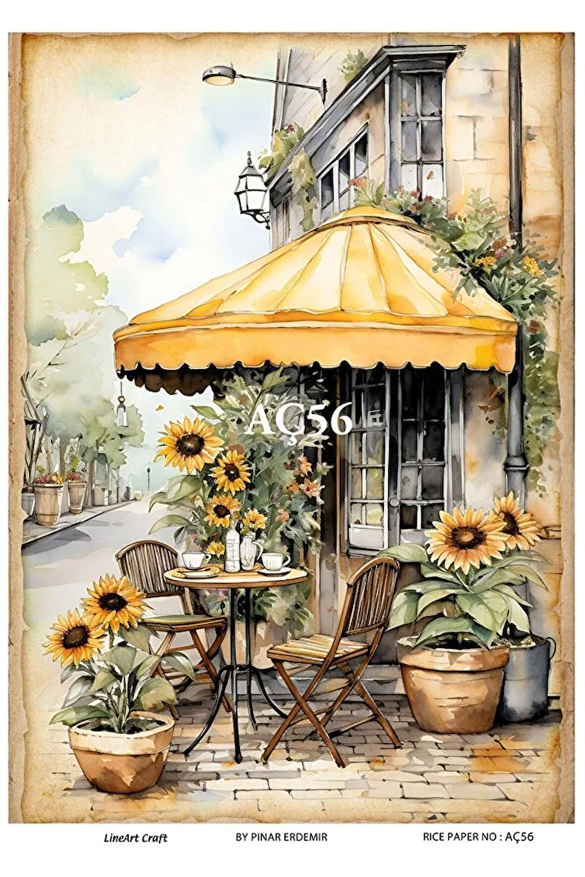 Ayçiçeği Serisi AÇ56 Ayçiçeği Pirinç Dekopaj 30x42