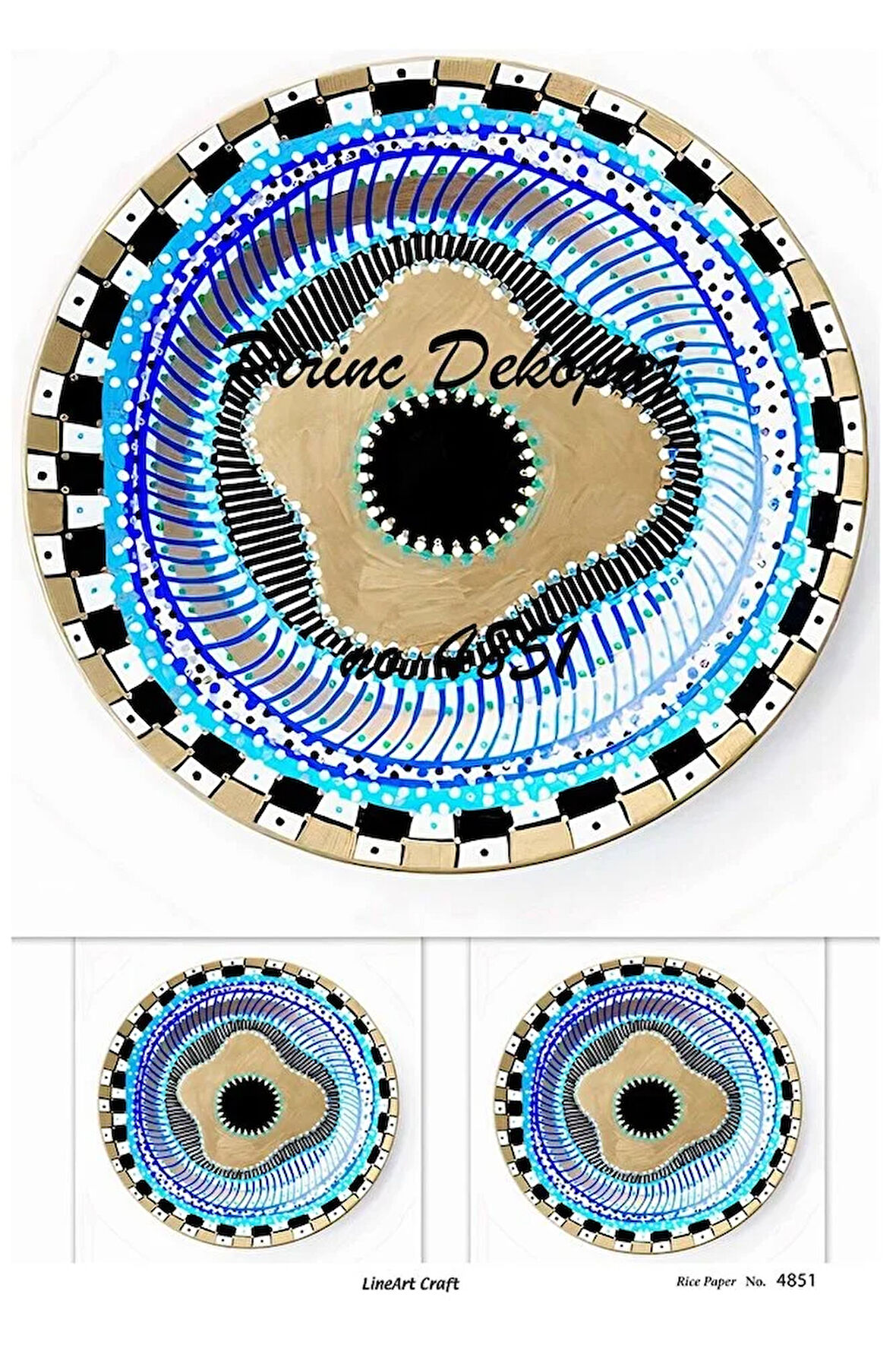 4851 Nazar Boncuğu Desenli Pirinç Dekopaj 30x42