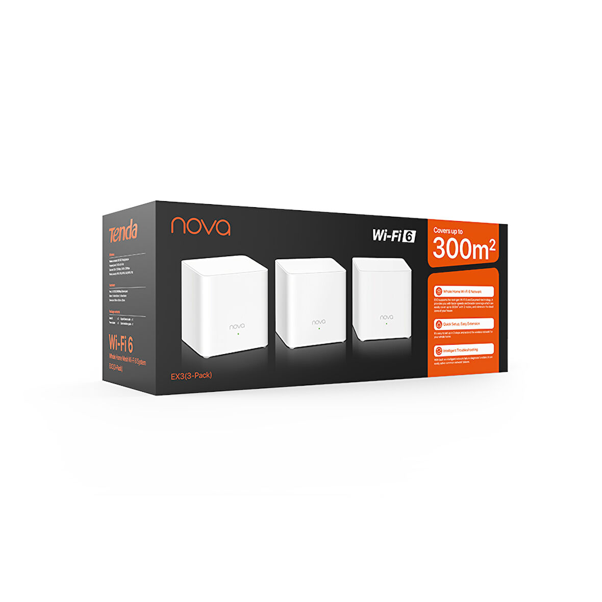 Tenda MW3 (3-Pack) AC 1200 Mbps Mesh Tüm Ev Wi-Fi Sistemi 