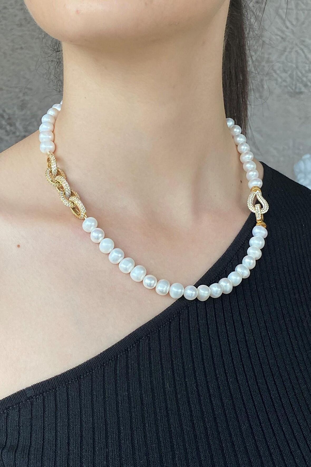 Birinci1926 925 Ayar Gümüş Beyaz Tatlı Su İnci Kadın Kolye