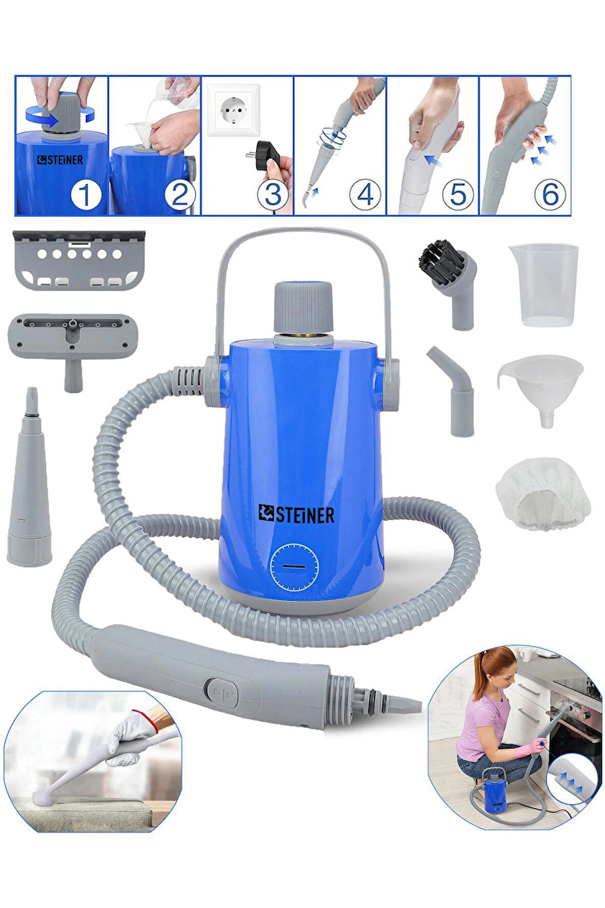 Steiner Alman EasyFix Series Profesyonel Buharlı Temizleyici Buharlı Temizlik Makinesi