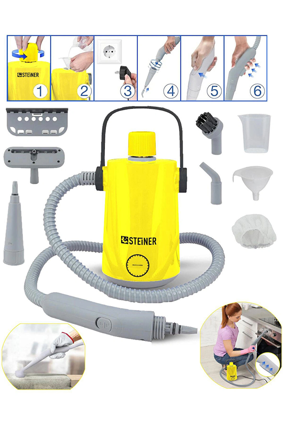 Steiner Alman EasyFix Series Profesyonel Buharlı Temizleyici Buharlı Temizlik Makinesi