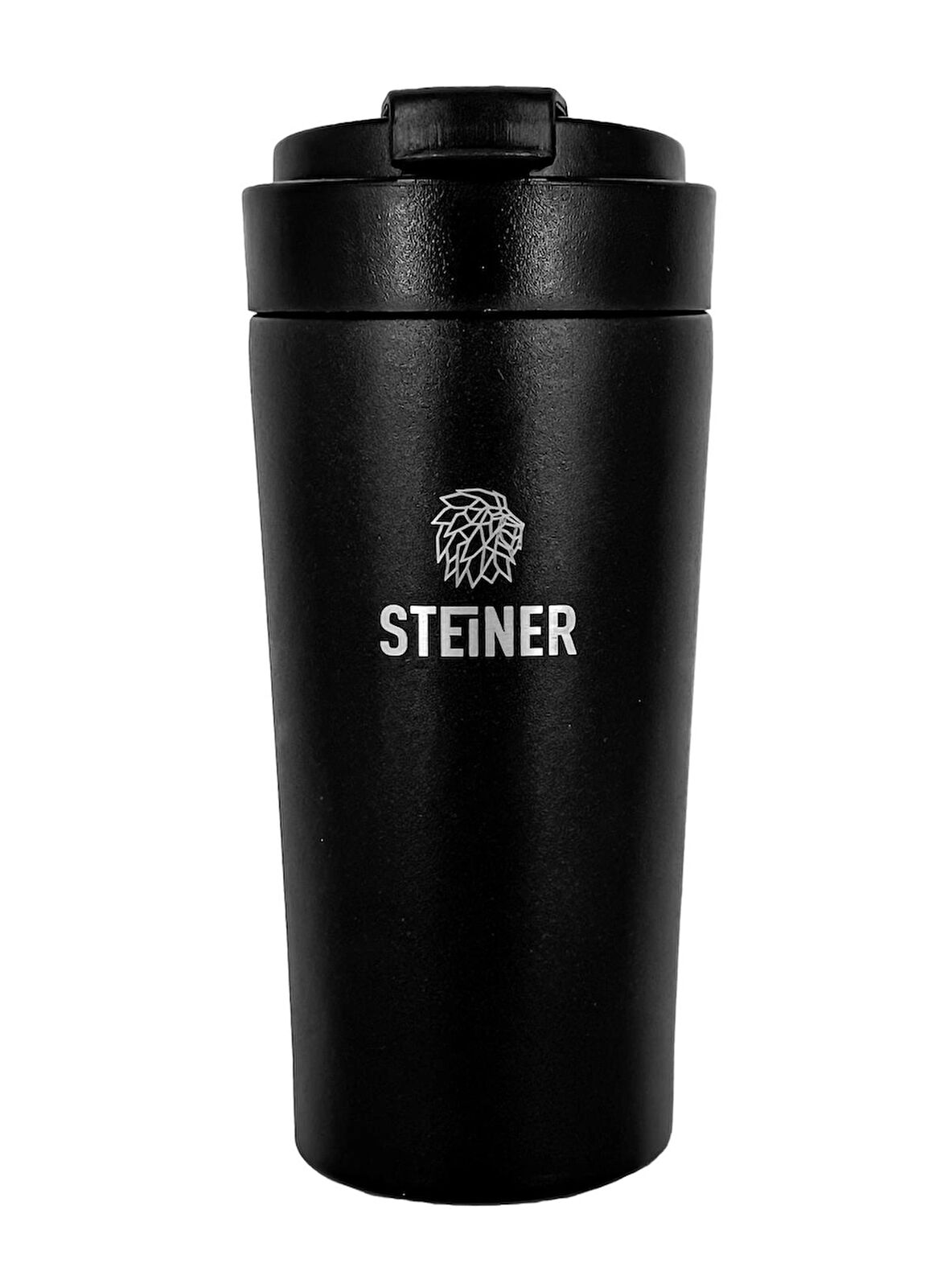 Steiner Paslanmaz Çelik Termos 380 ml Mat Siyah Sıcak ve Soğuk Tutma Özellikli Termos