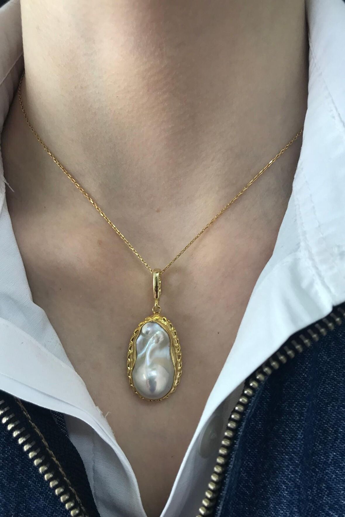 Birinci1926 925 Ayar Gümüş Barok İnci Kolye