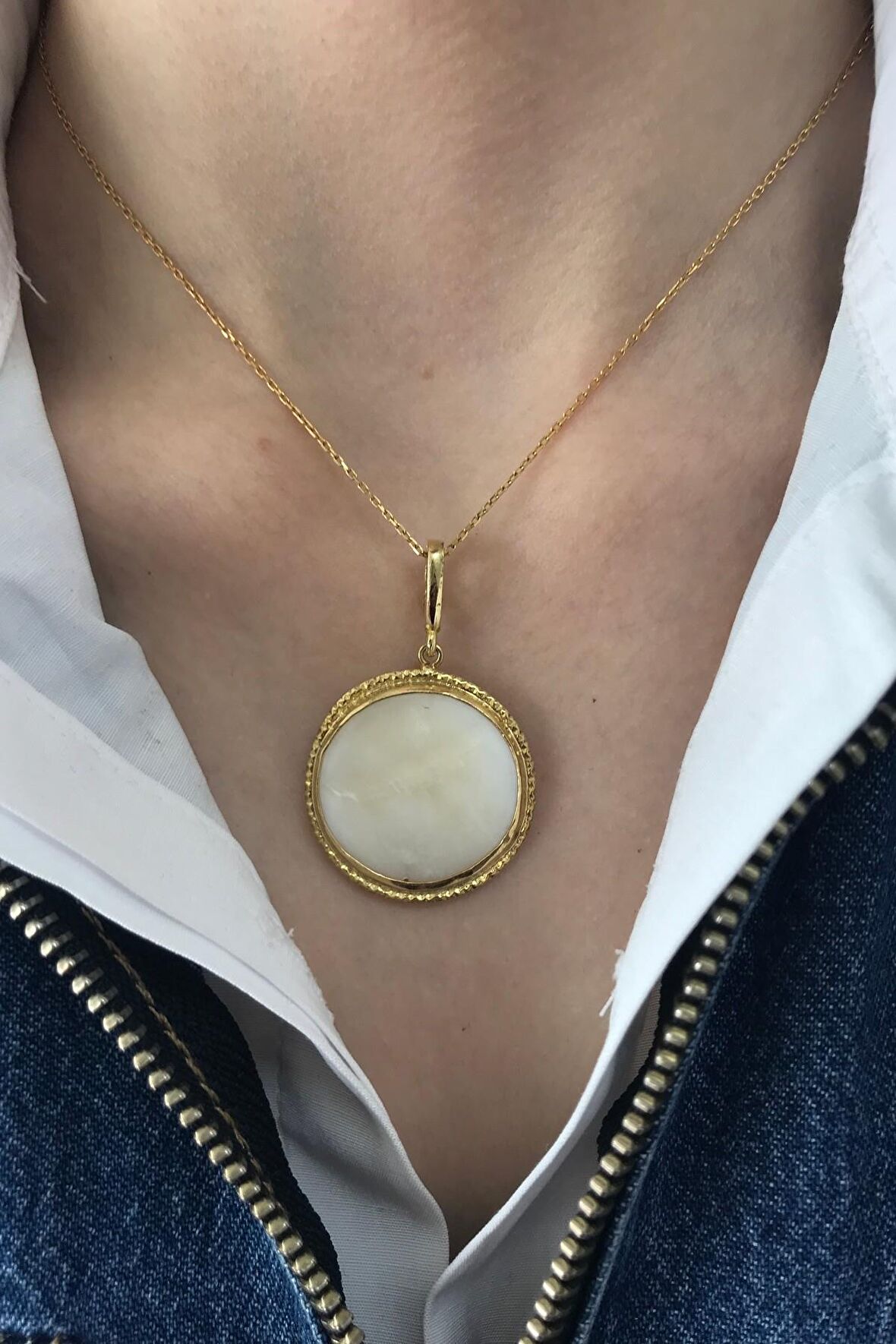 Birinci1926 925 Ayar Gümüş Mother Of Pearl Sedefli Kolye