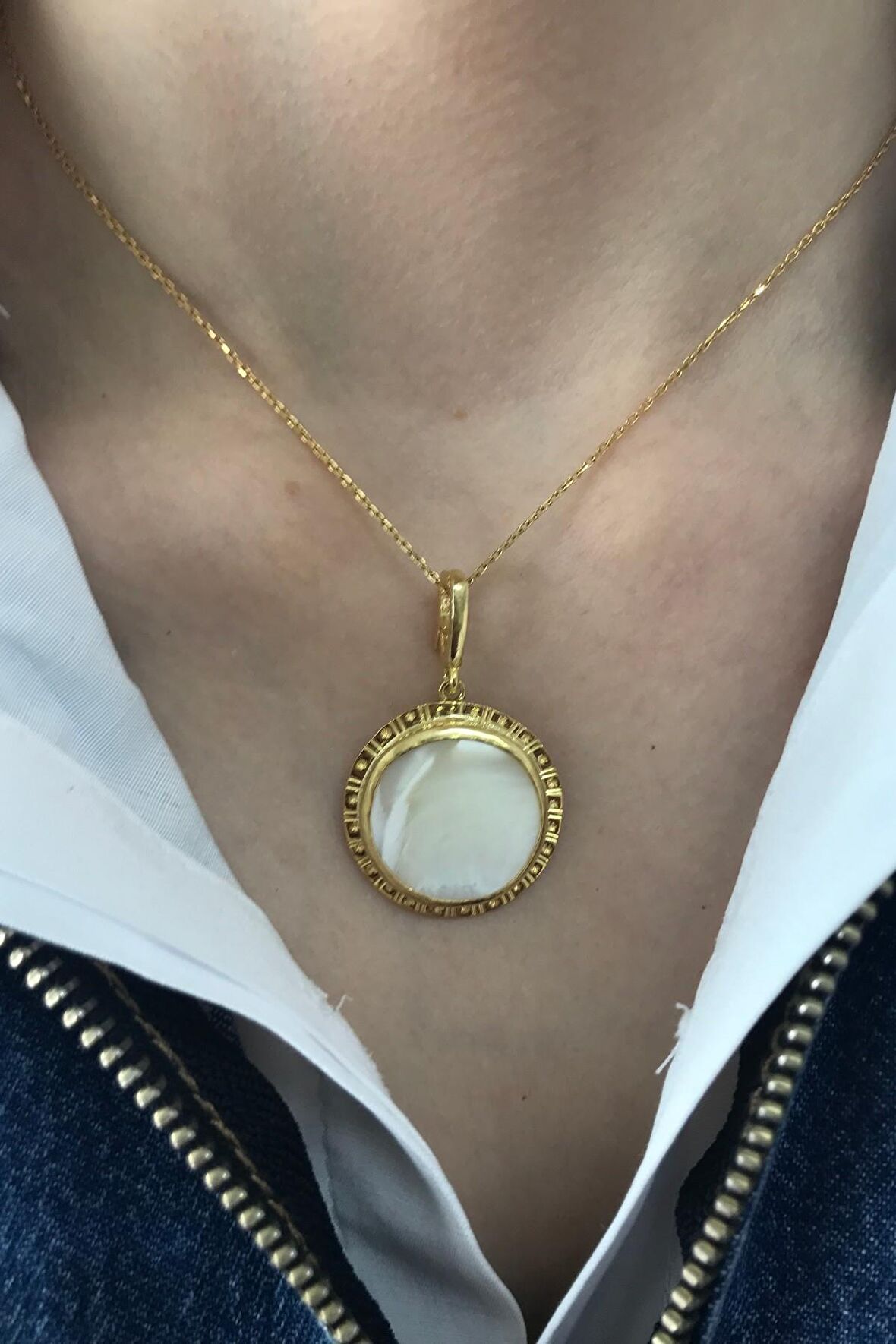 Birinci1926 925 Ayar Gümüş Mother Of Pearl Sedef Kolye