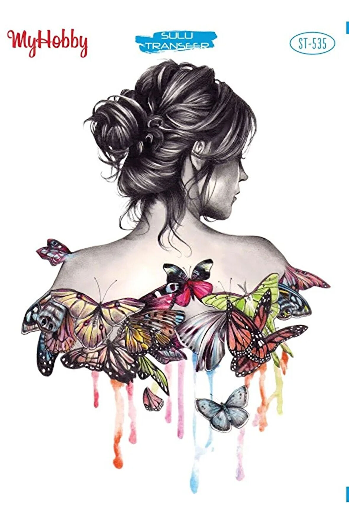 ST 535 Kadın Portre Desenli Sulu Transfer 25*35 cm