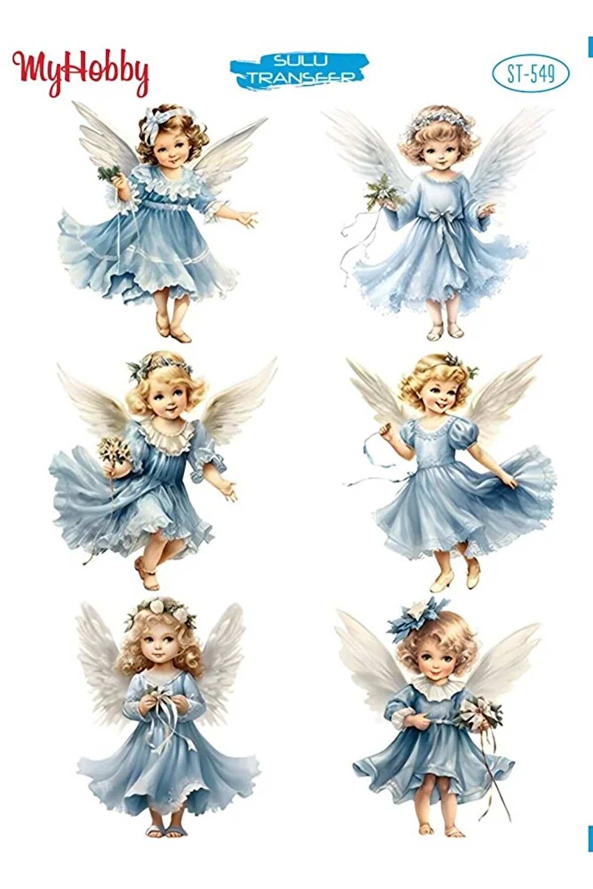 ST 549 Peri Kızı, Melek Desenli Sulu Transfer 25*35 cm