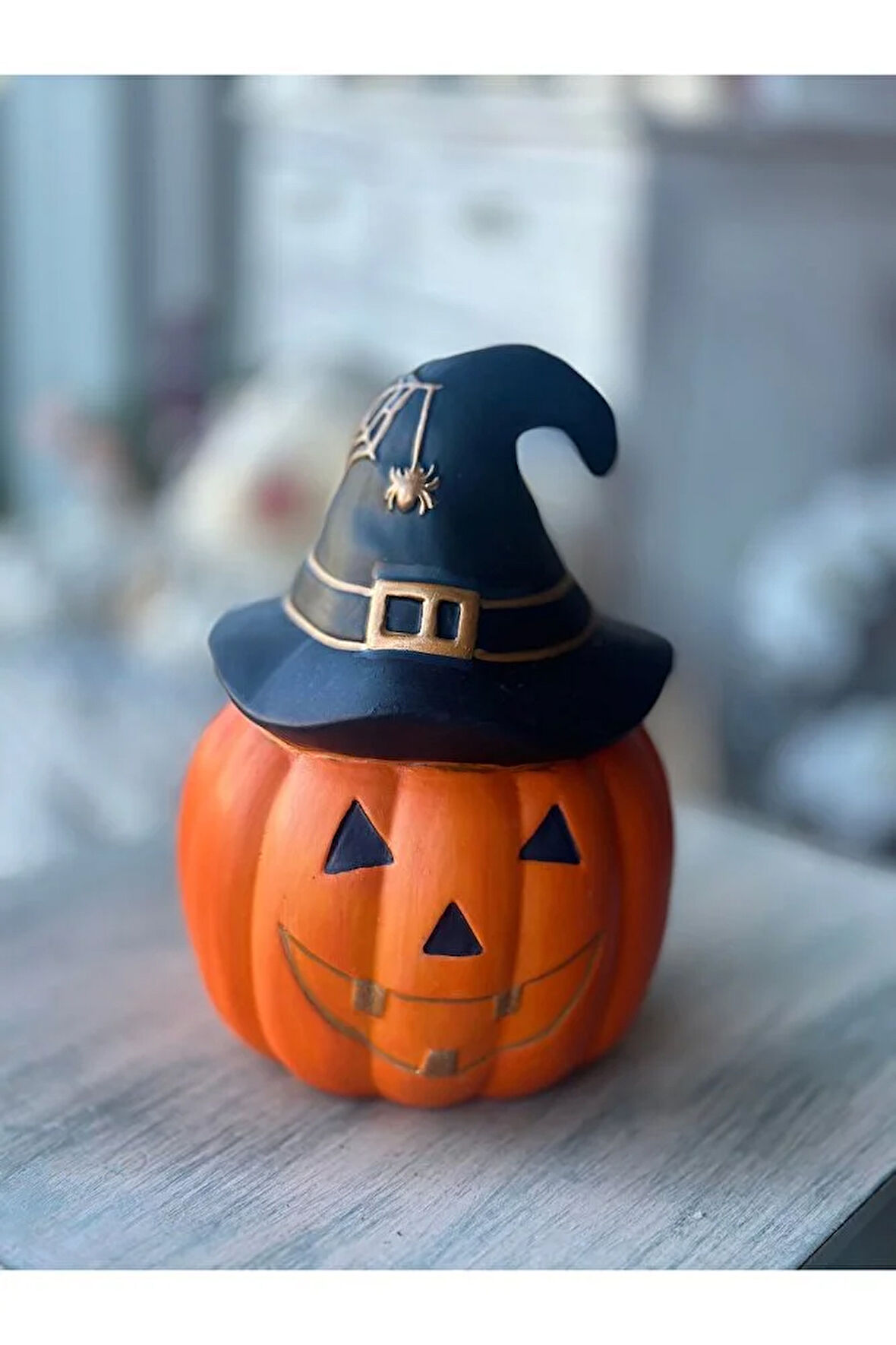 Halloween Dekorasyon, Cadılar Bayramı, Kabak Dekorasyon, Balkabağı, Pumpkin, Şapkalı Balkabağı