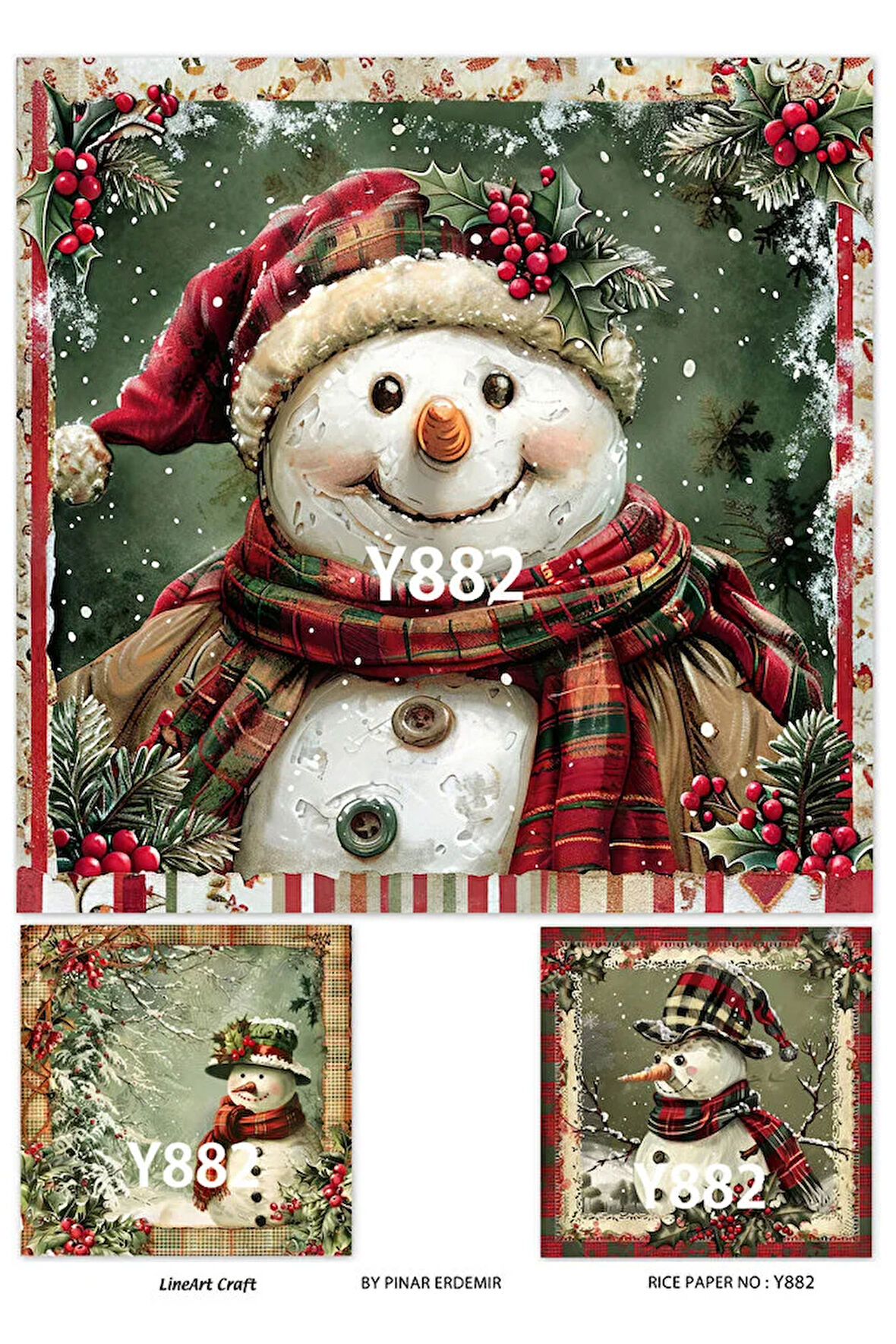 Yeniyıl Serisi Y882 Pirinç Dekopaj 30 * 42 cm