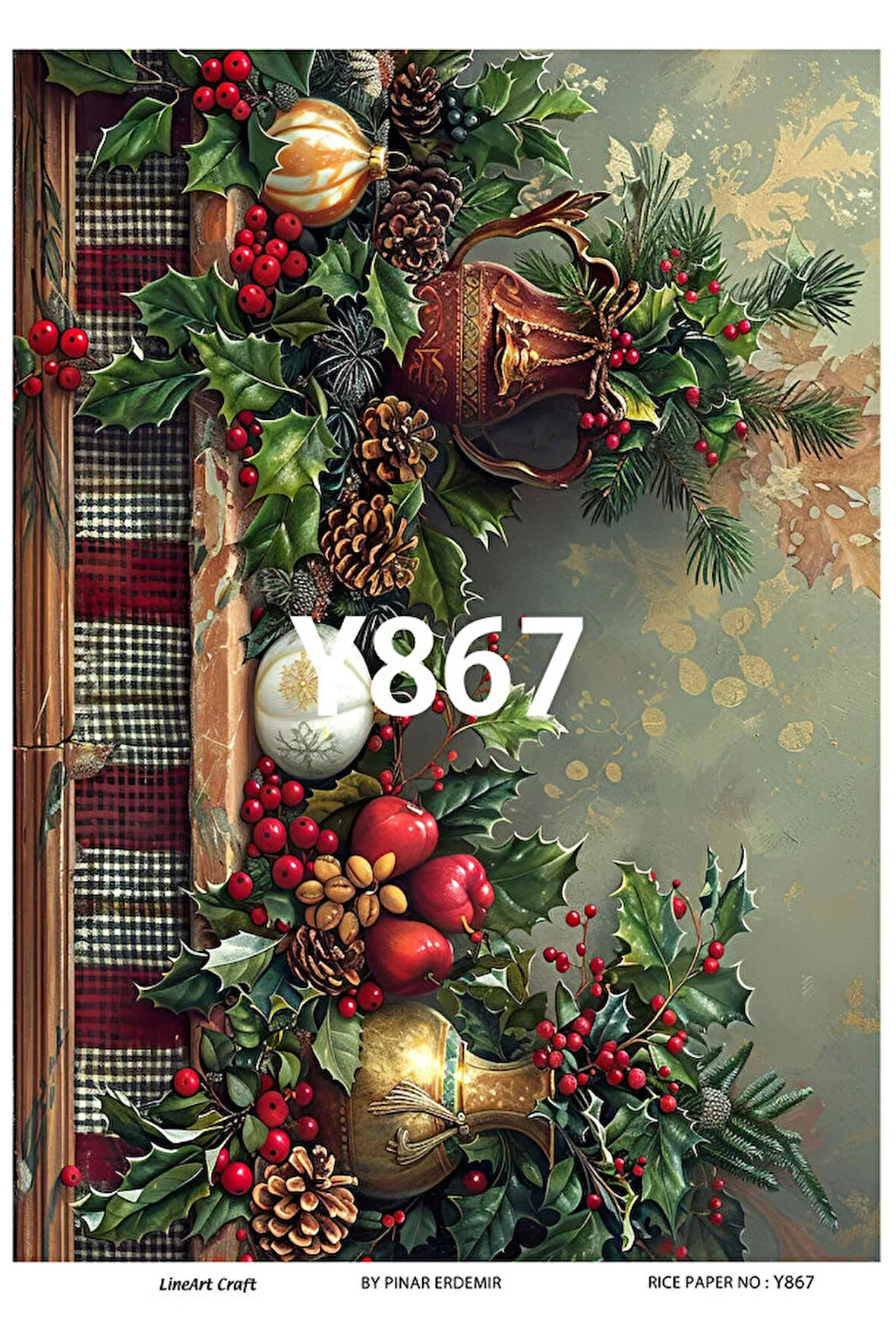 Yeniyıl Serisi Y867 Pirinç Dekopaj 30 * 42 cm