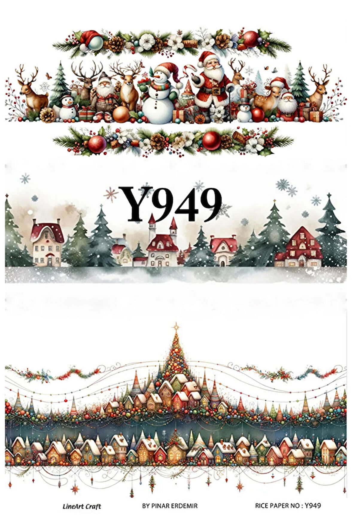 Y949 Yeniyıl Serisi Bordür 29*42 cm Pirinç Dekopaj