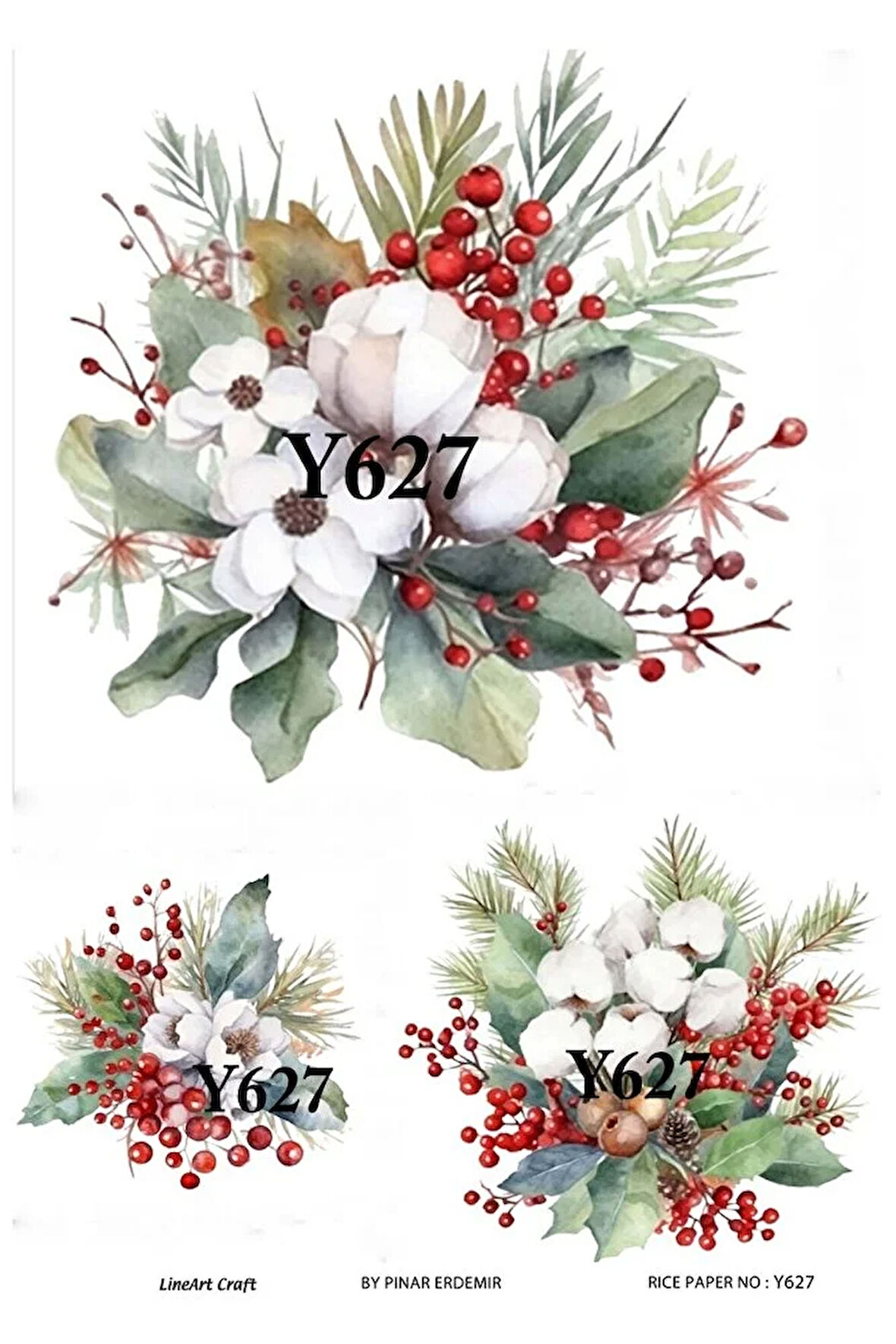 Y627 Yeniyıl Serisi Çiçek 29*42 cm Pirinç Dekopaj