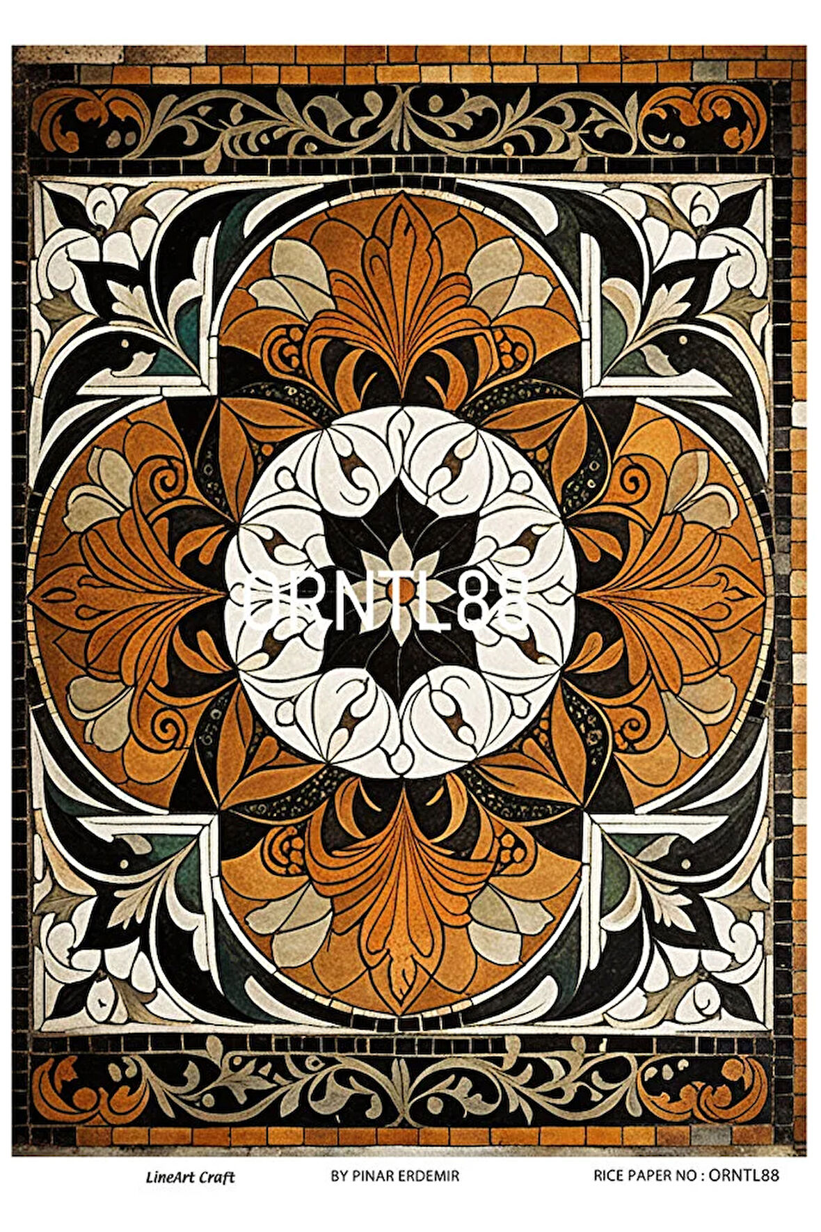 ORNTL88 Etnik, Oryental Desenli 30*42 cm Pirinç Dekopaj