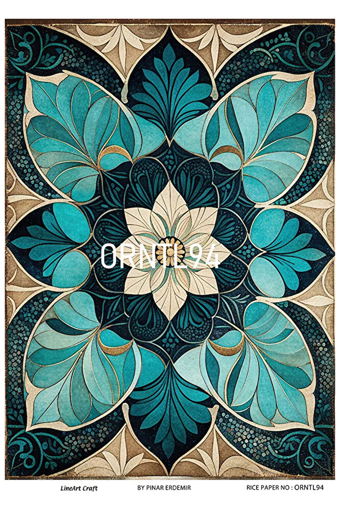 ORNTL94 Etnik, Oryental Desenli 30*42 cm Pirinç Dekopaj