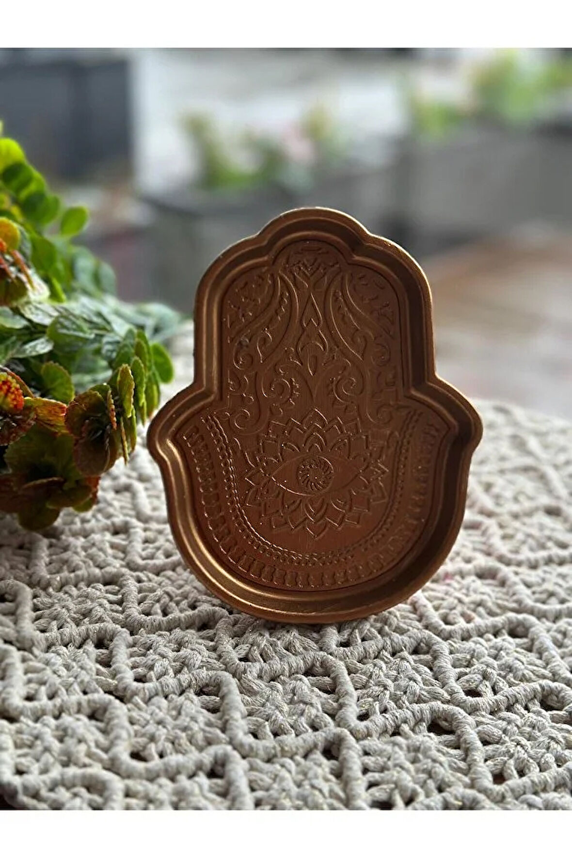 Fatıma'nın Eli Dekoratif Tabak, Takı tabağı, Mumluk