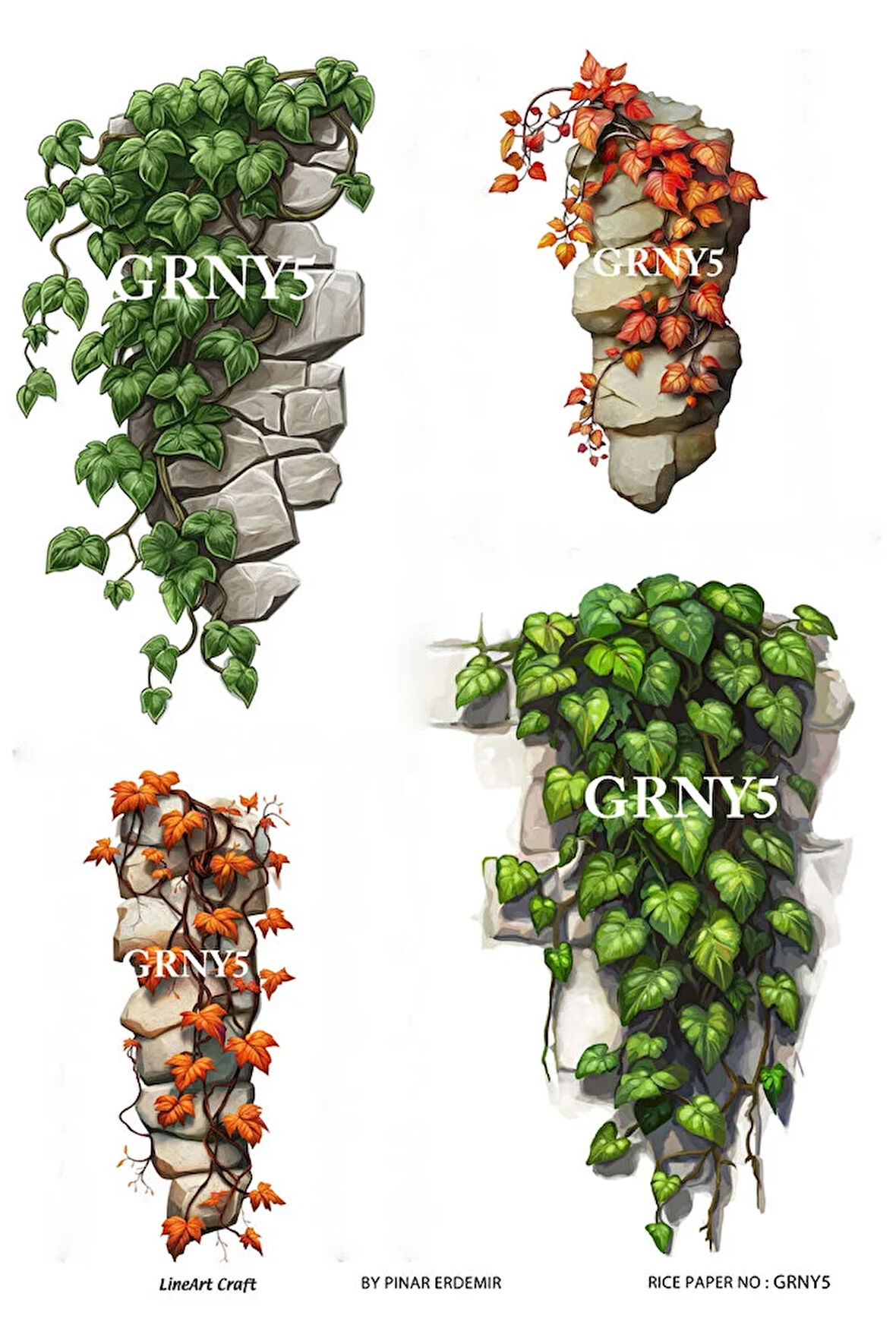 Greeny Serisi GRNY5 Sarkıt, Yaprak Desenli 29*42 cm Pirinç Dekopaj