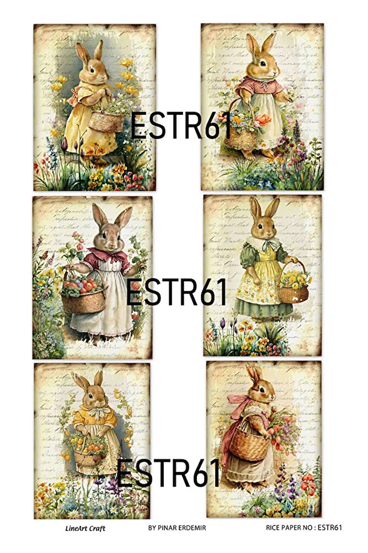 Paskalya Serisi ESTR61 29*42 cm Pirinç Dekopaj