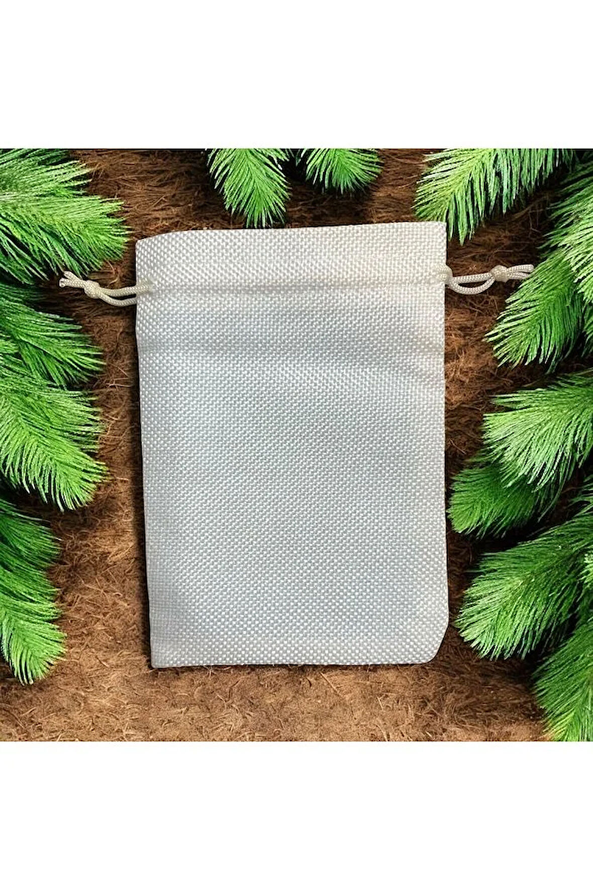 8'li Krem Rengi Jüt Görünümlü Kese, Lavanta Kesesi