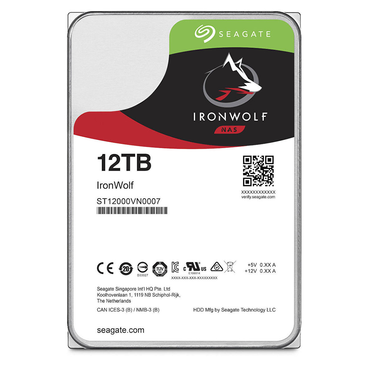 Seagate Ironwolf Pro ST12000NE0008 Sata 3.0 7200 RPM 3.5 inç 12 TB Nas Harddisk