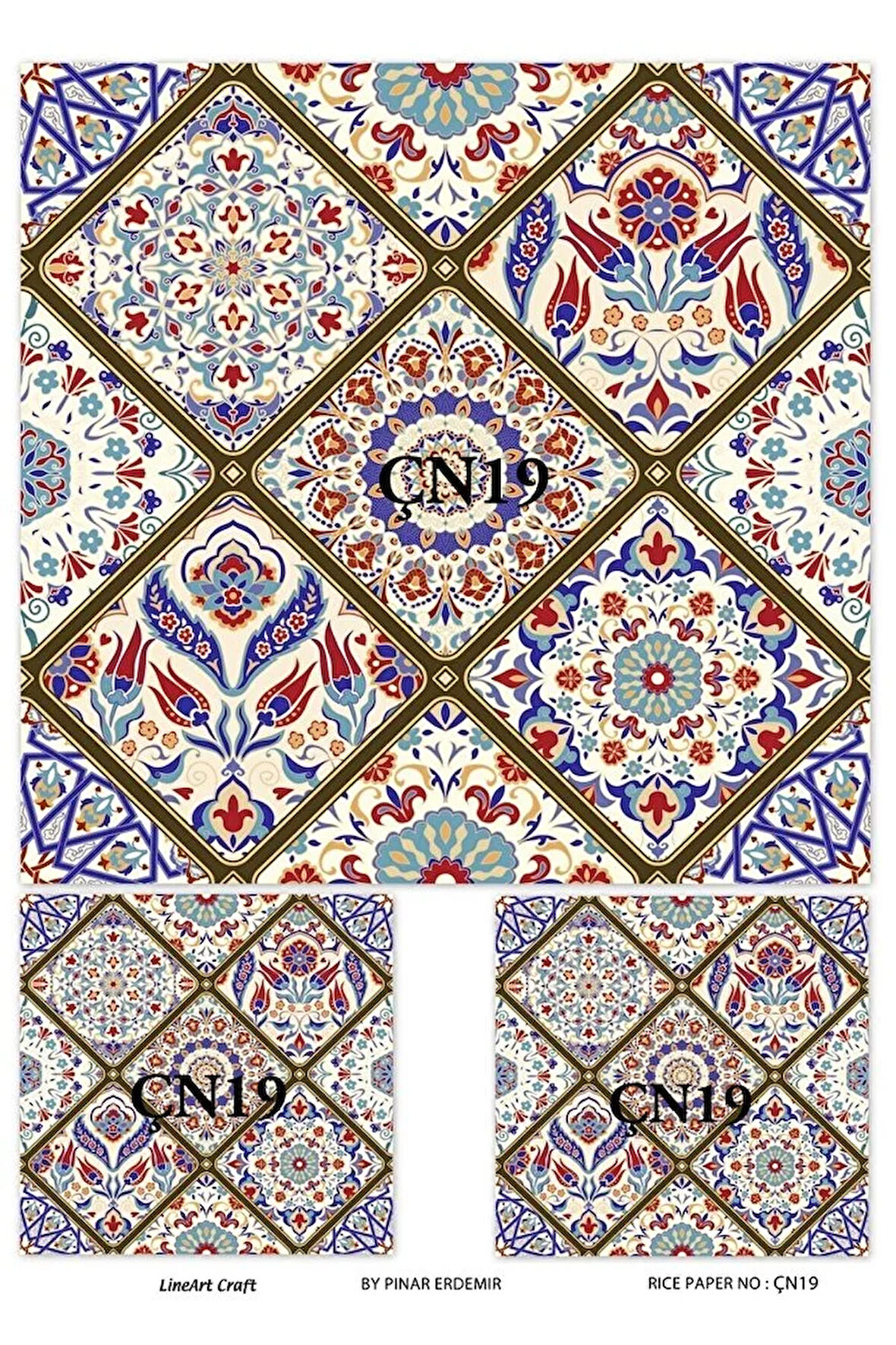 Çini Desenler Serisi ÇN19 Pirinç Dekopaj 30*42 cm