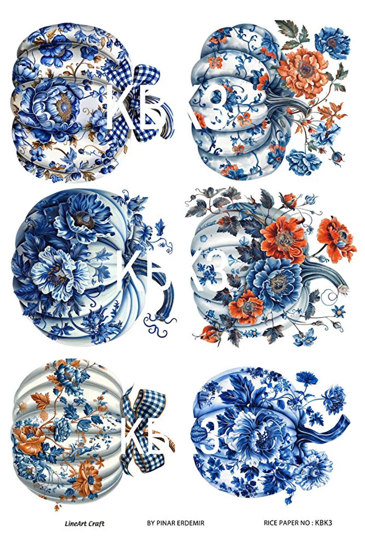 Kabak Serisi Halloween, Kabak, Pumpkin KBK3 Pirinç Dekopaj 30*42 cm