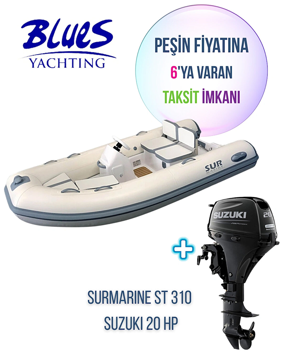 SURMARINE ST 310 + SUZUKI 20 HP MOTOR