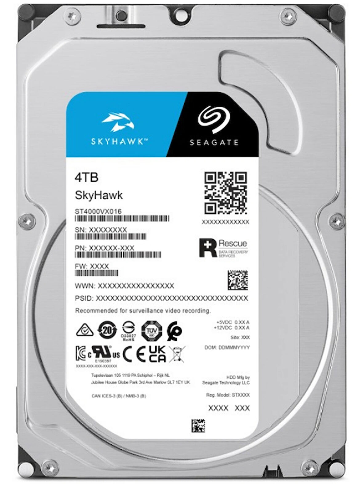 4 TB SEAGATE SKYHAWK 5400R 256M 7/24RV   ST4000VX016
