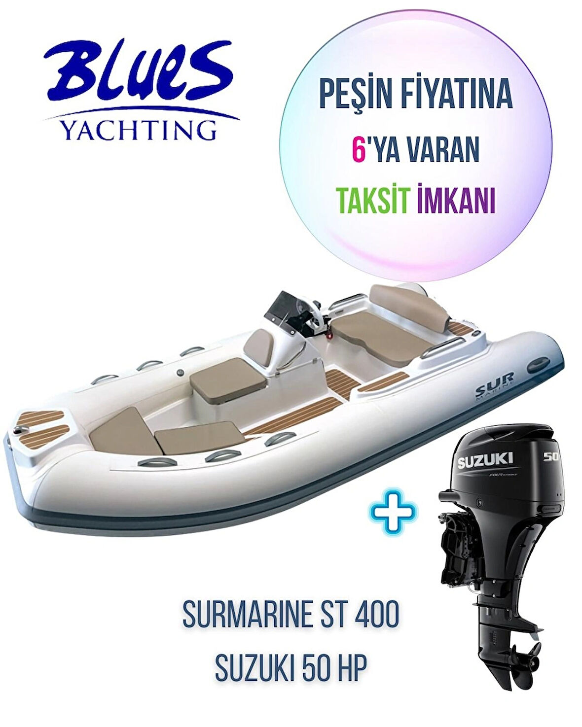 SURMARINE ST 400 PRESTIGE + SUZUKI 50 HP MOTOR