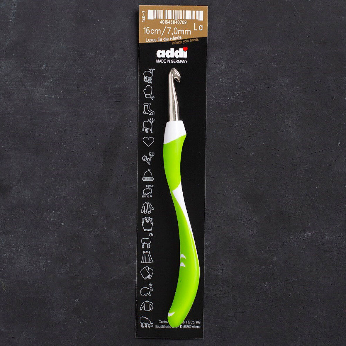 Addi Swing 7mm 16cm Yeşil Ergonomik Yün Tığ - 140-