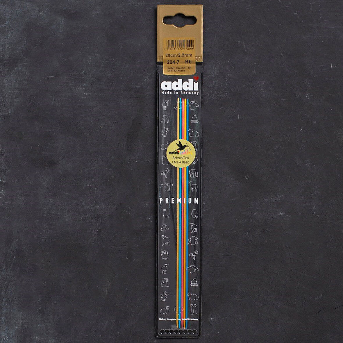 Addi Colibri 2mm 20cm Renkli Çorap Şişi - 204-7