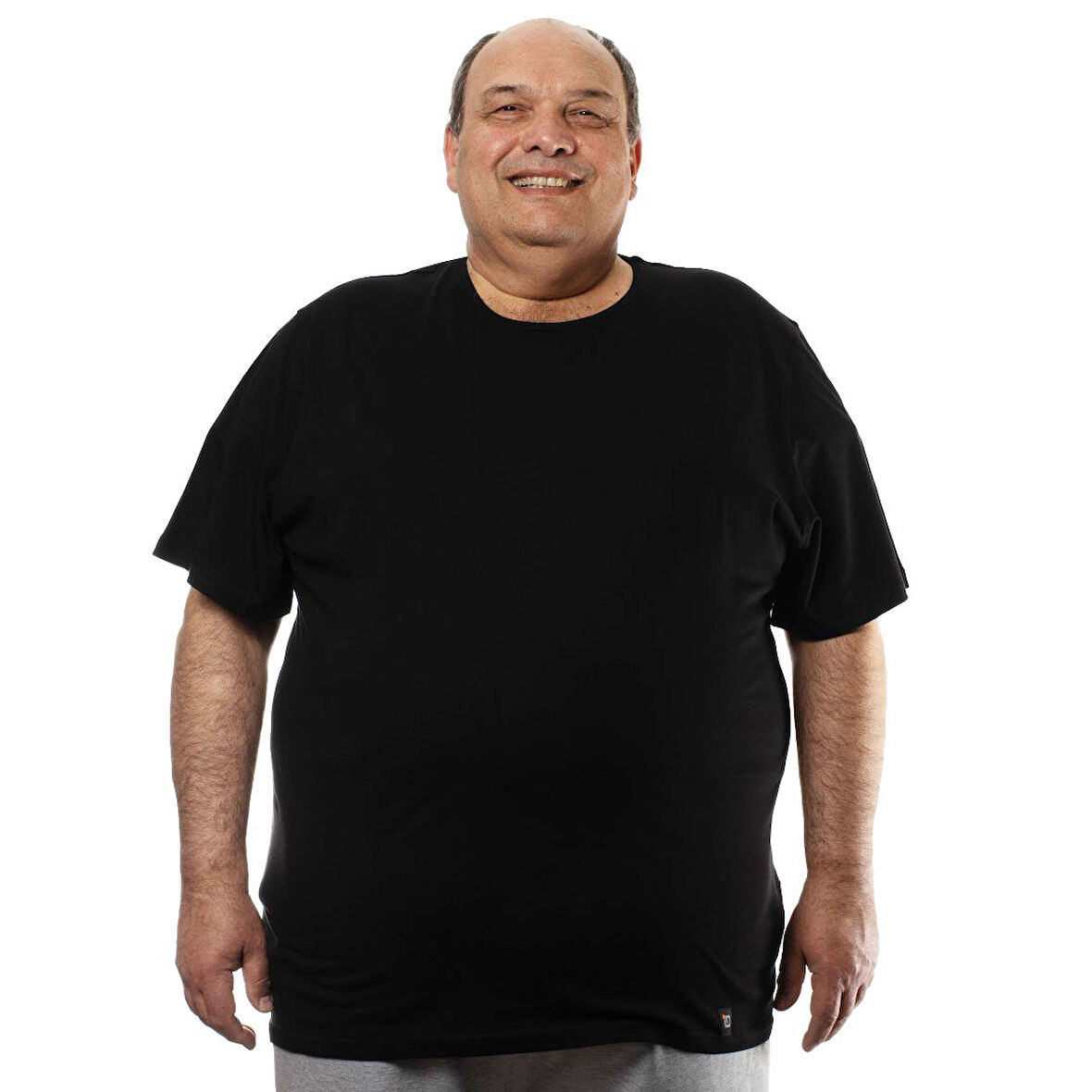 M-221 Erkek T-Shirt Süprem Bisiklet Yaka Kısa Kol 4XL SİYAH