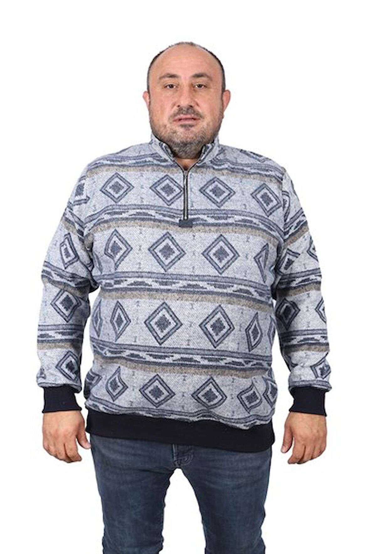 Starbattal Sweatshirt Oduncu Polo Yaka Fermuarlı 22220-2197