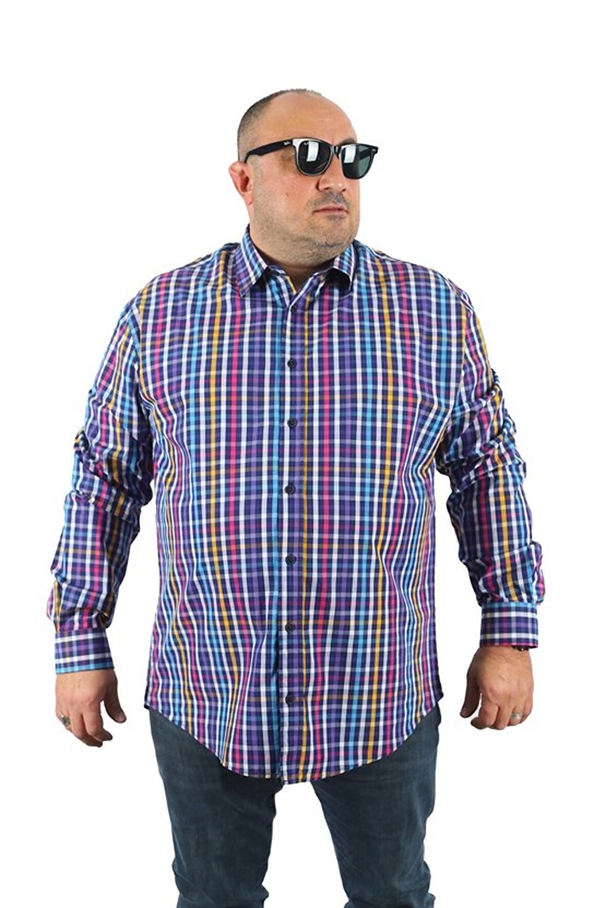 Starbattal Büyük Beden Erkek Piqquare Gömlek 23360 BEYAZ