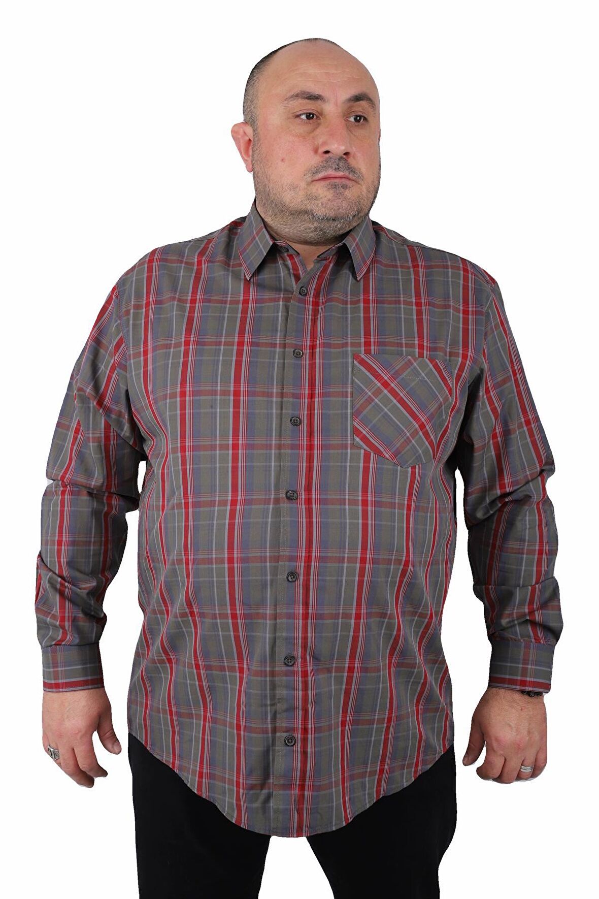 Starbattal Büyük Beden Erkek Cepli Gömlek Estacional 23372 HAKI