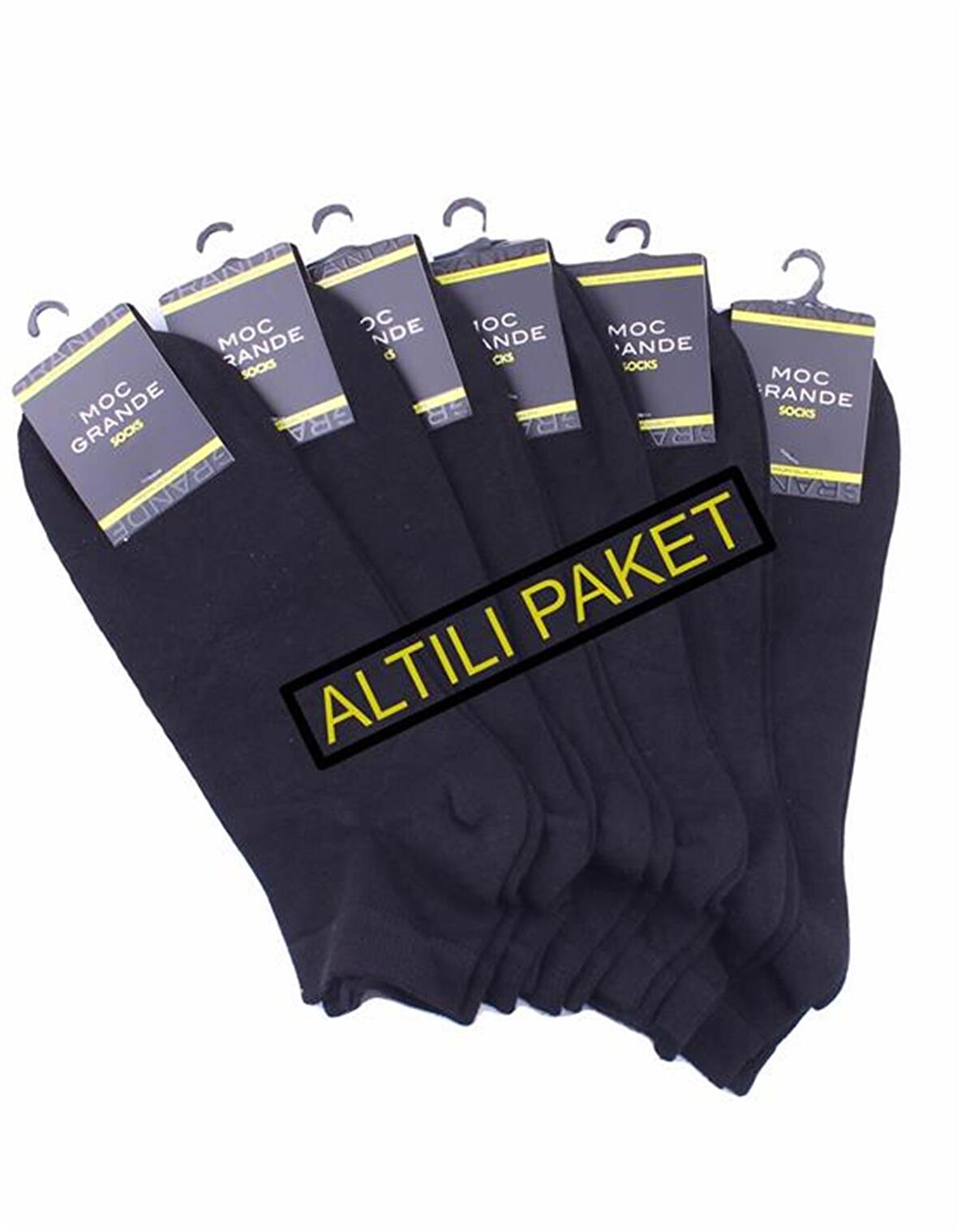 Starbattal Erkek Büyük Beden Bambu Dikişsiz Altılı Paket Patik Çorap 11903 SIYAH