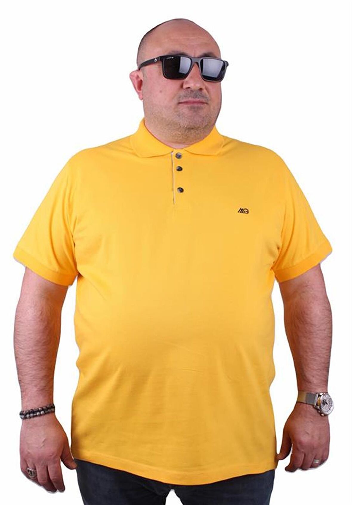 Starbattal Büyük Beden Likralı Klasik Polo Tişört 11500 SARI