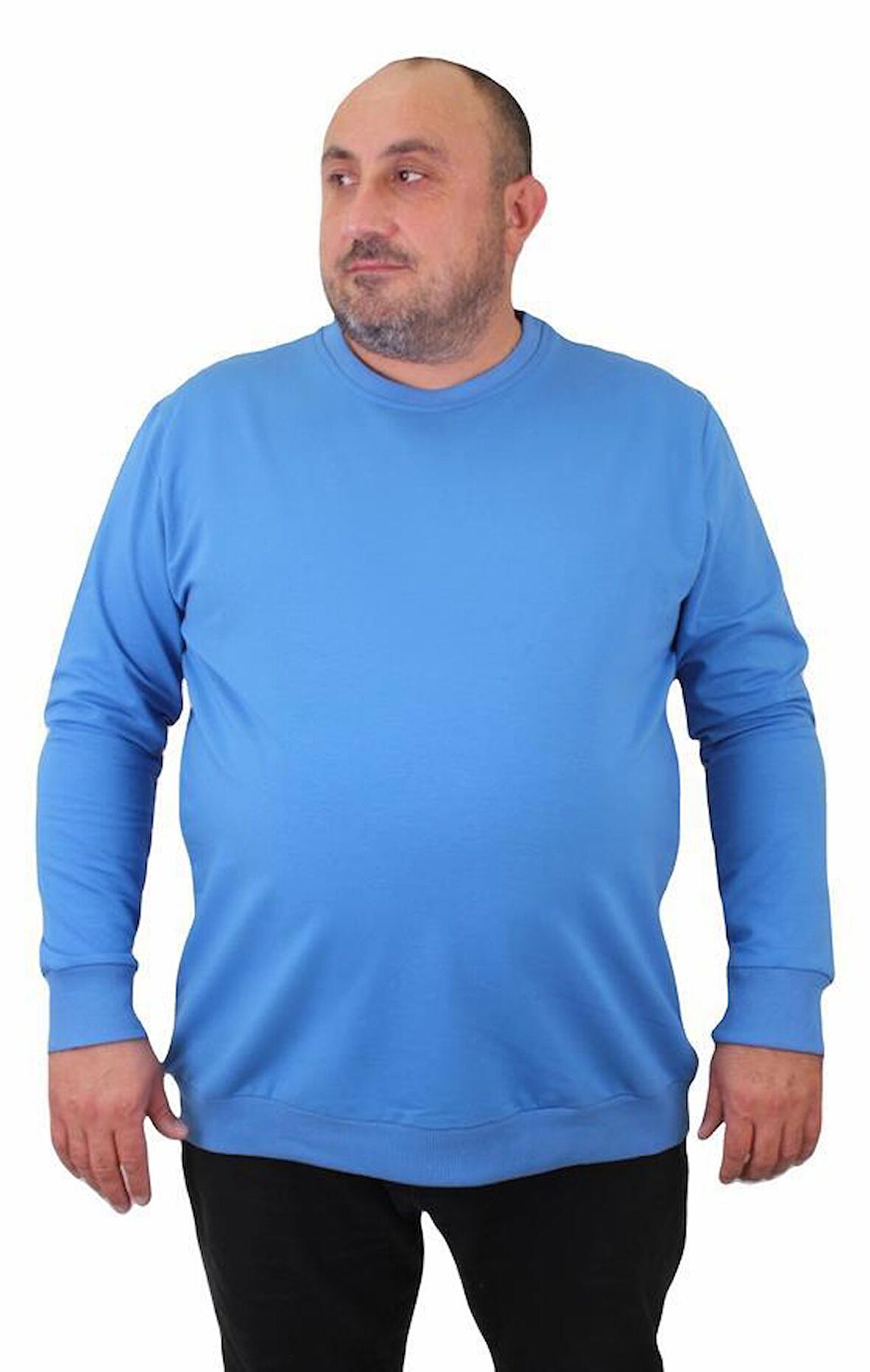 Starbattal Büyük Beden Sıfır Yaka Classic Sweat 23216 SAKS