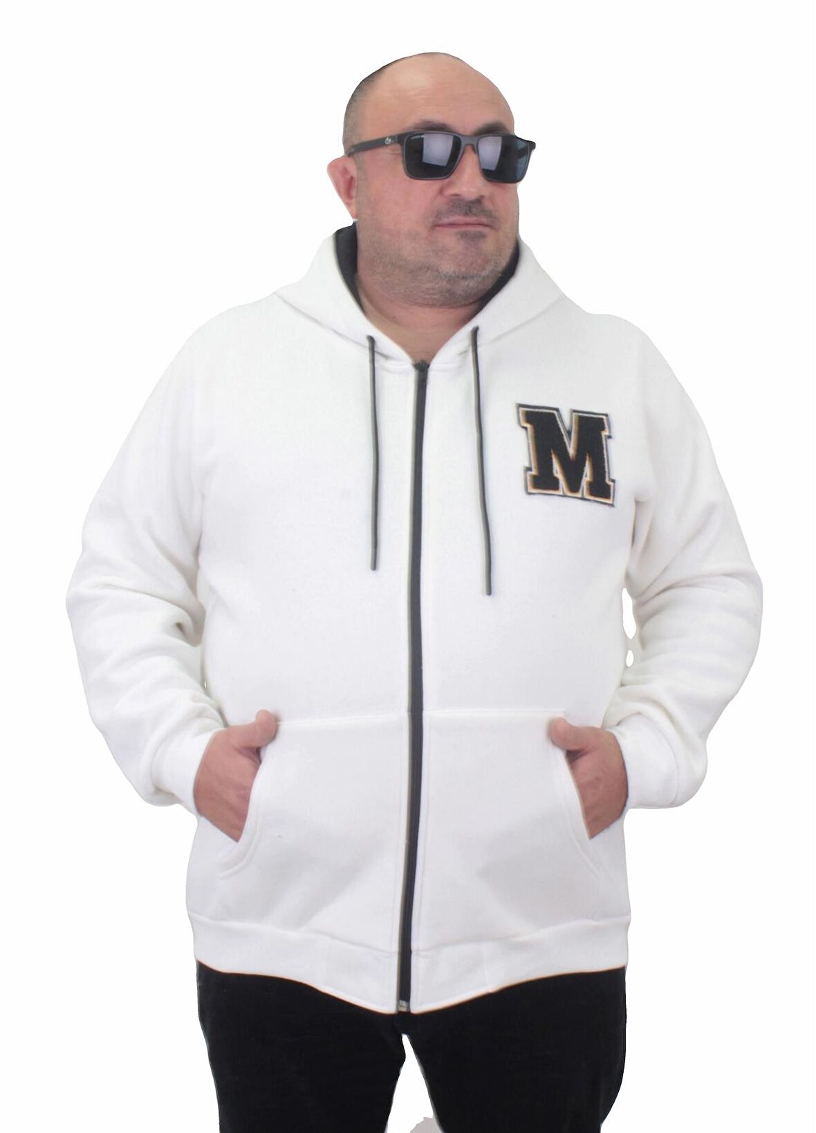 Starbattal Büyük Beden Fermuarlı Sweat M 23217 EKRU