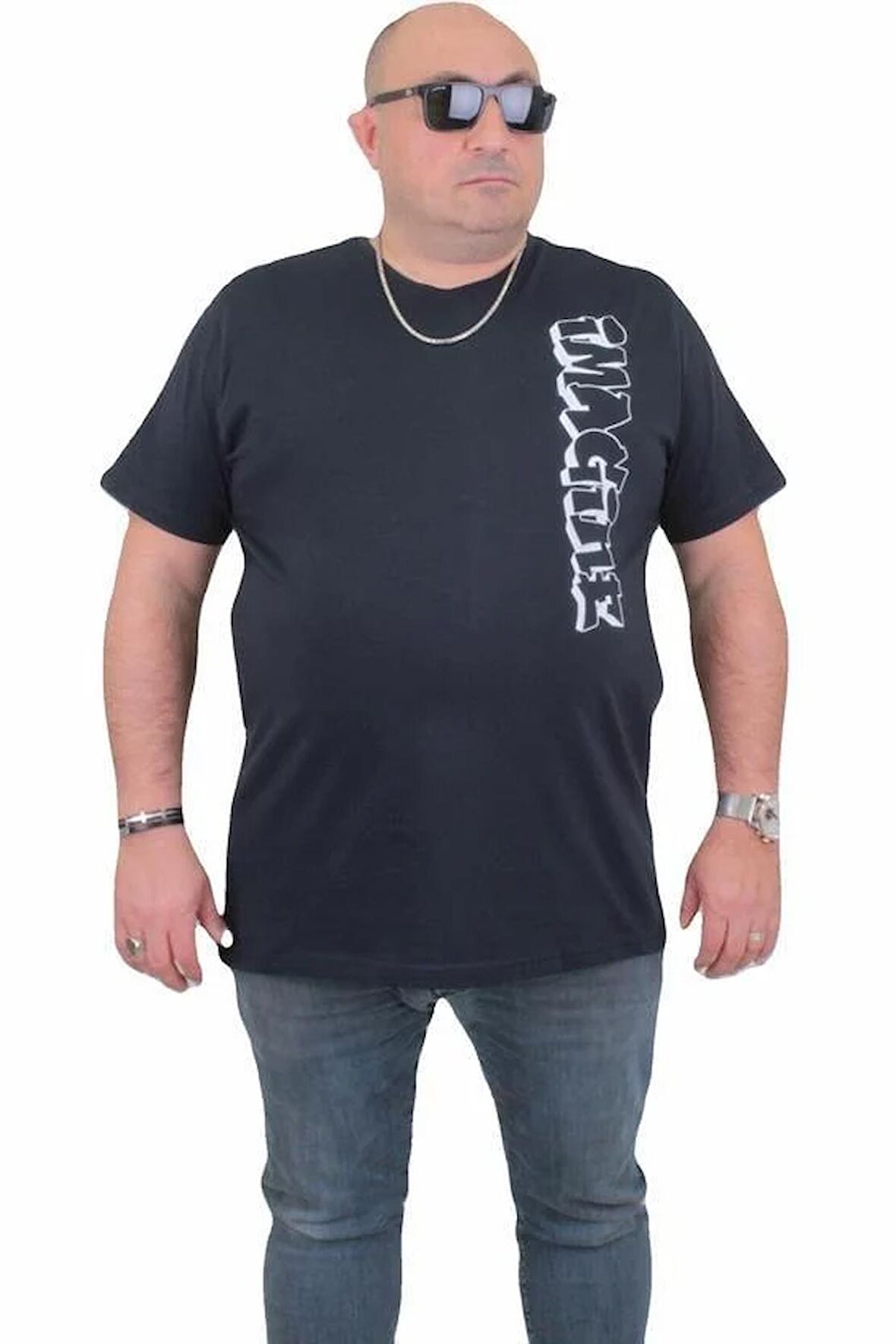 Starbattal Erkek Büyük Beden Sıfır Yaka Tişört imagine 24126 LACIVERT