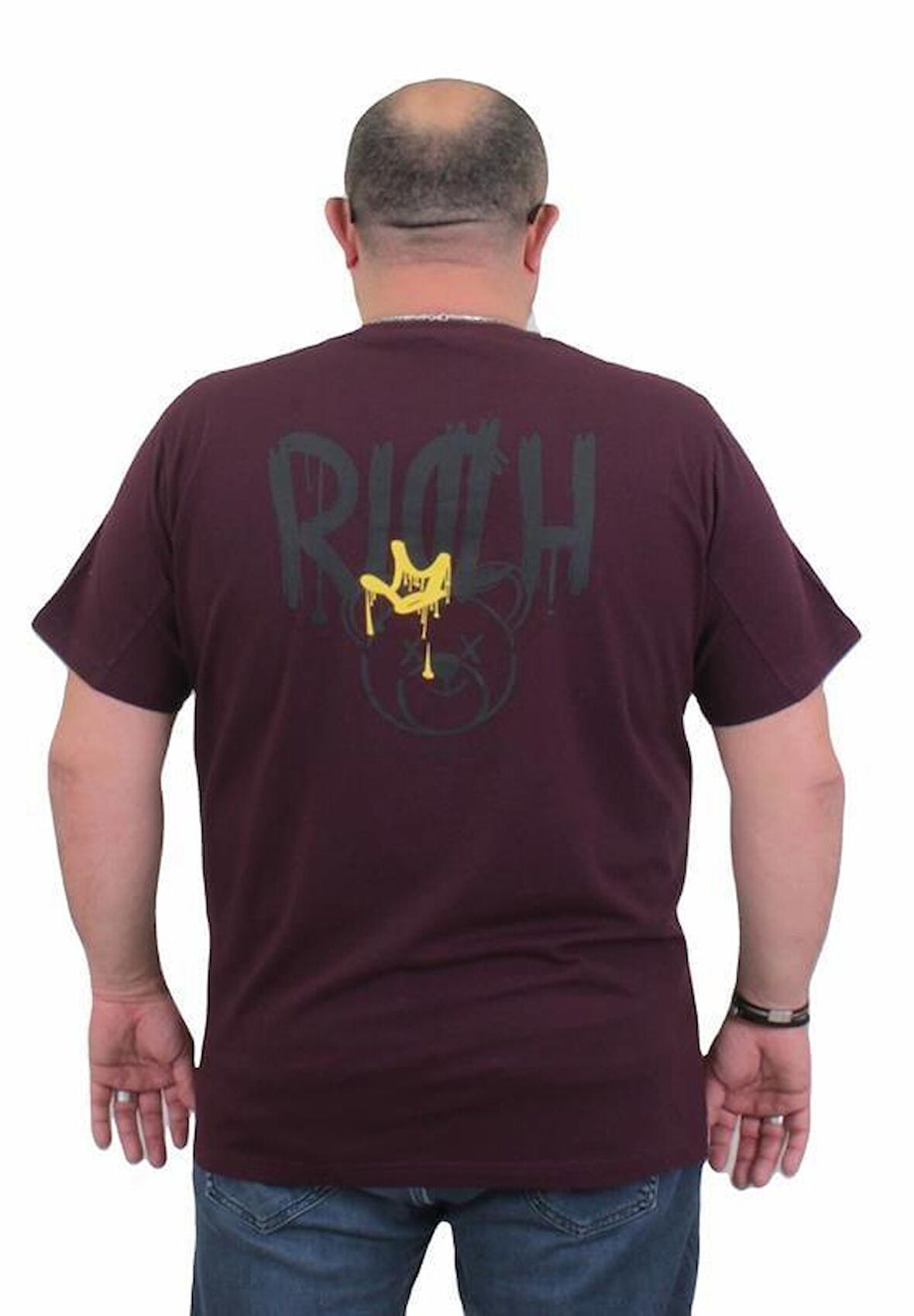 Starbattal Erkek Büyük Beden Sıfır Yaka Tişört Rich 24134 MURDUM