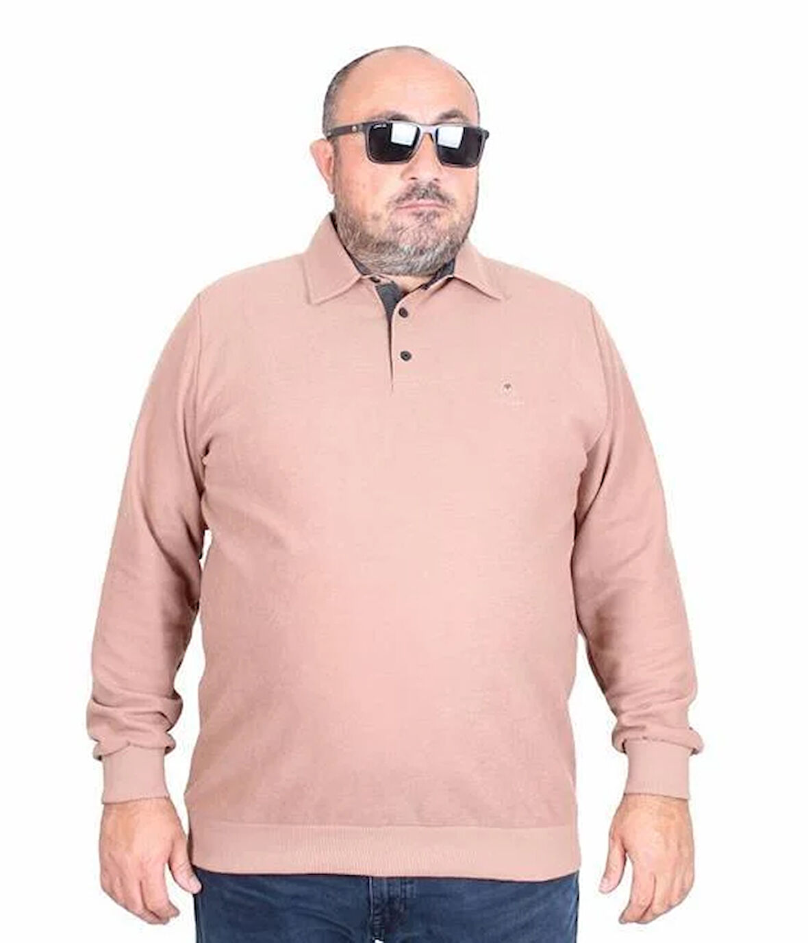 Starbattal Erkek Büyük Beden Polo Yaka Sweat Feel Good 24408 TABA