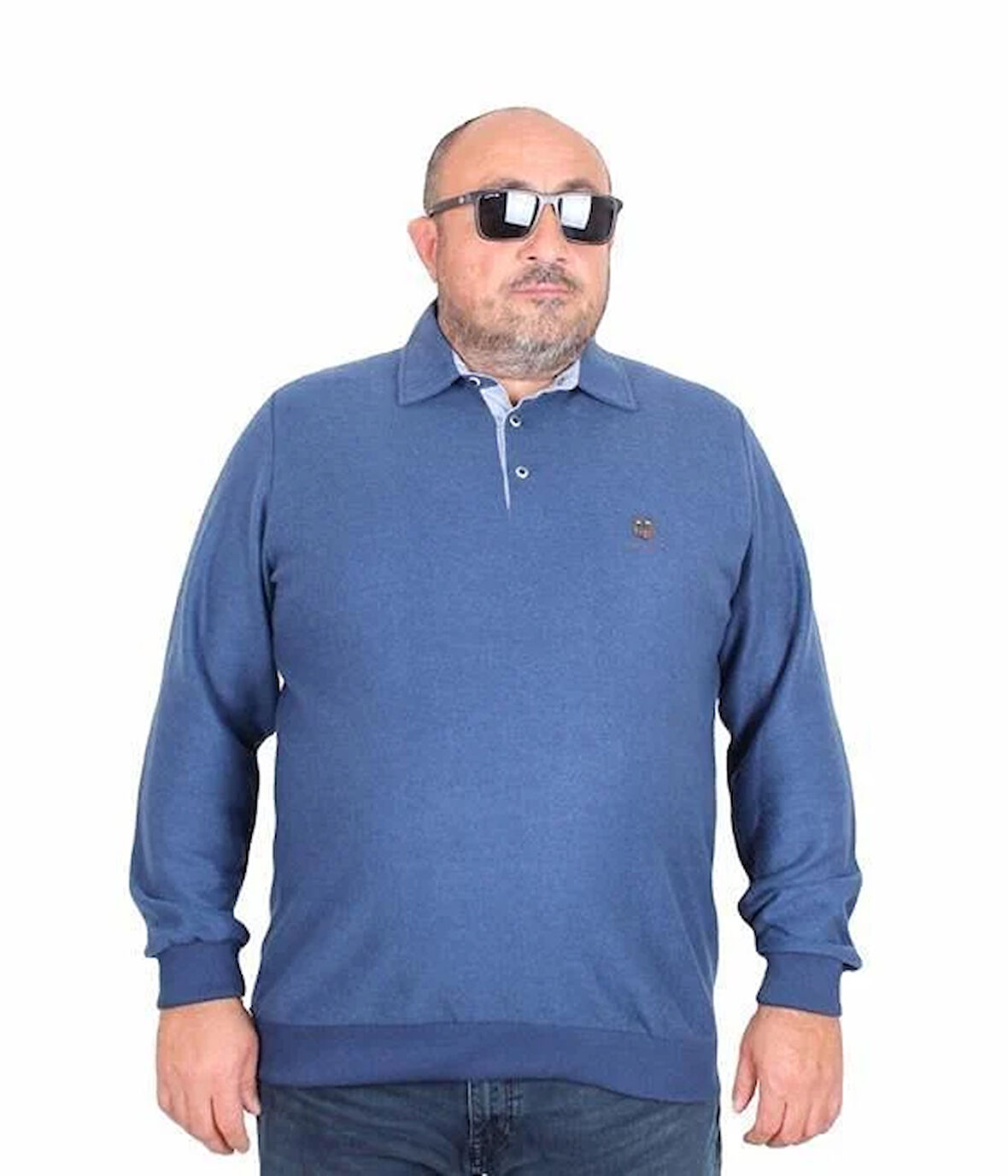 Starbattal Erkek Büyük Beden Polo Yaka Sweat Moc Grande 24410 Marin