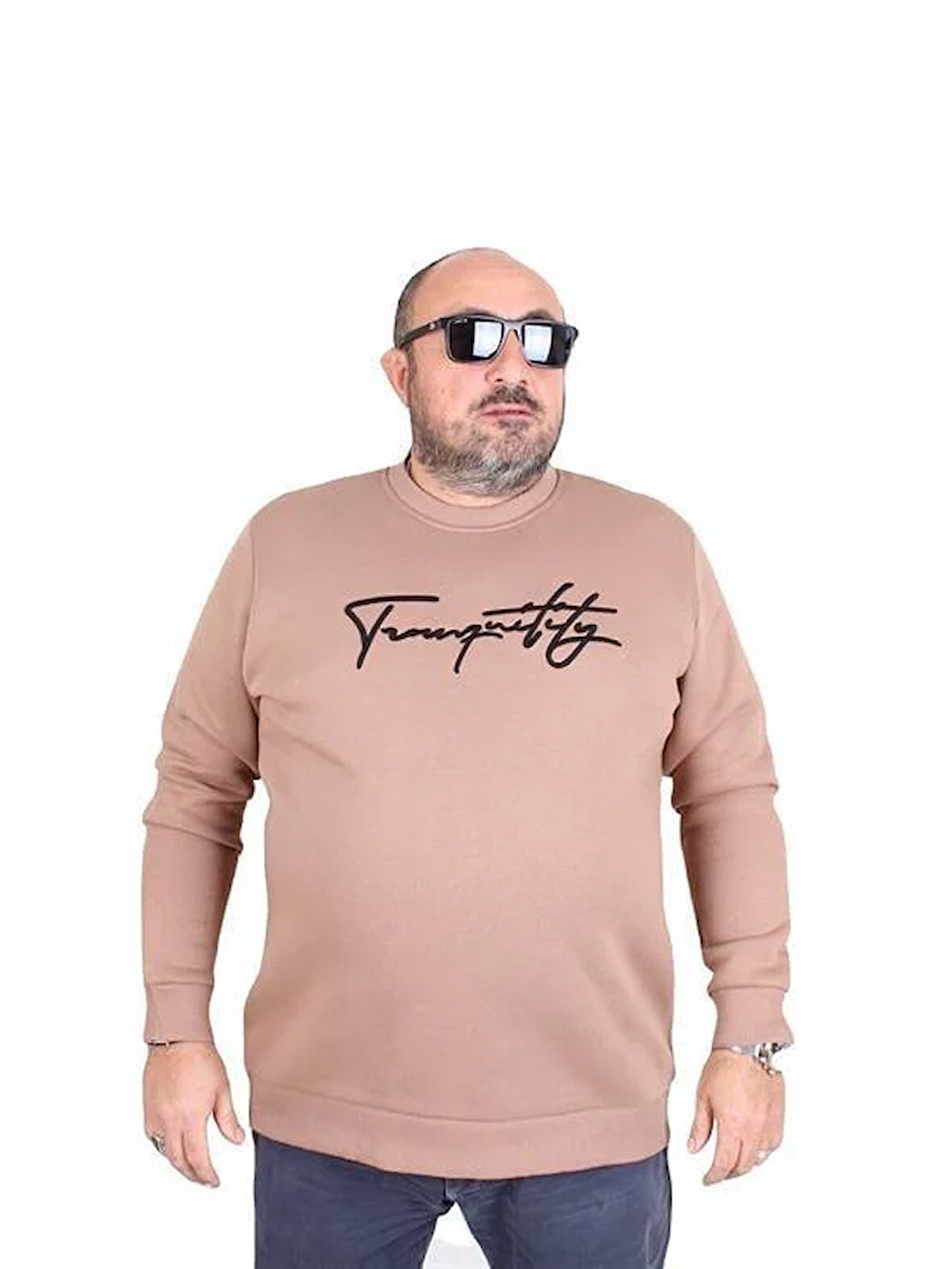 Starbattal Erkek Büyük Beden Sıfır Yaka Sweat Twenty 24200 S.KAHVE