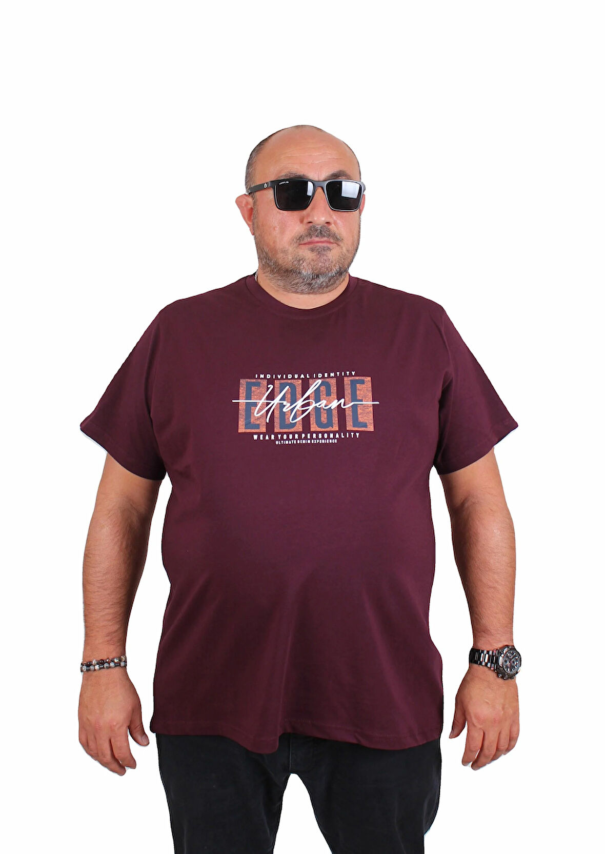 Starbattal Erkek Büyük Beden Sıfır Yaka Tişört Edge 25190 MURDUM