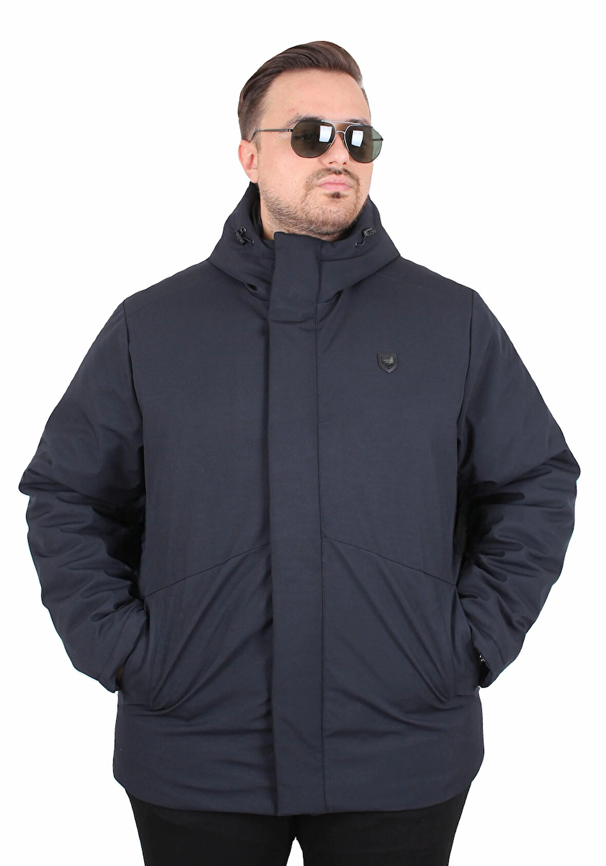 Starbattal Erkek Büyük Beden Kapüşonlu Mont Lujo 2504 LACIVERT