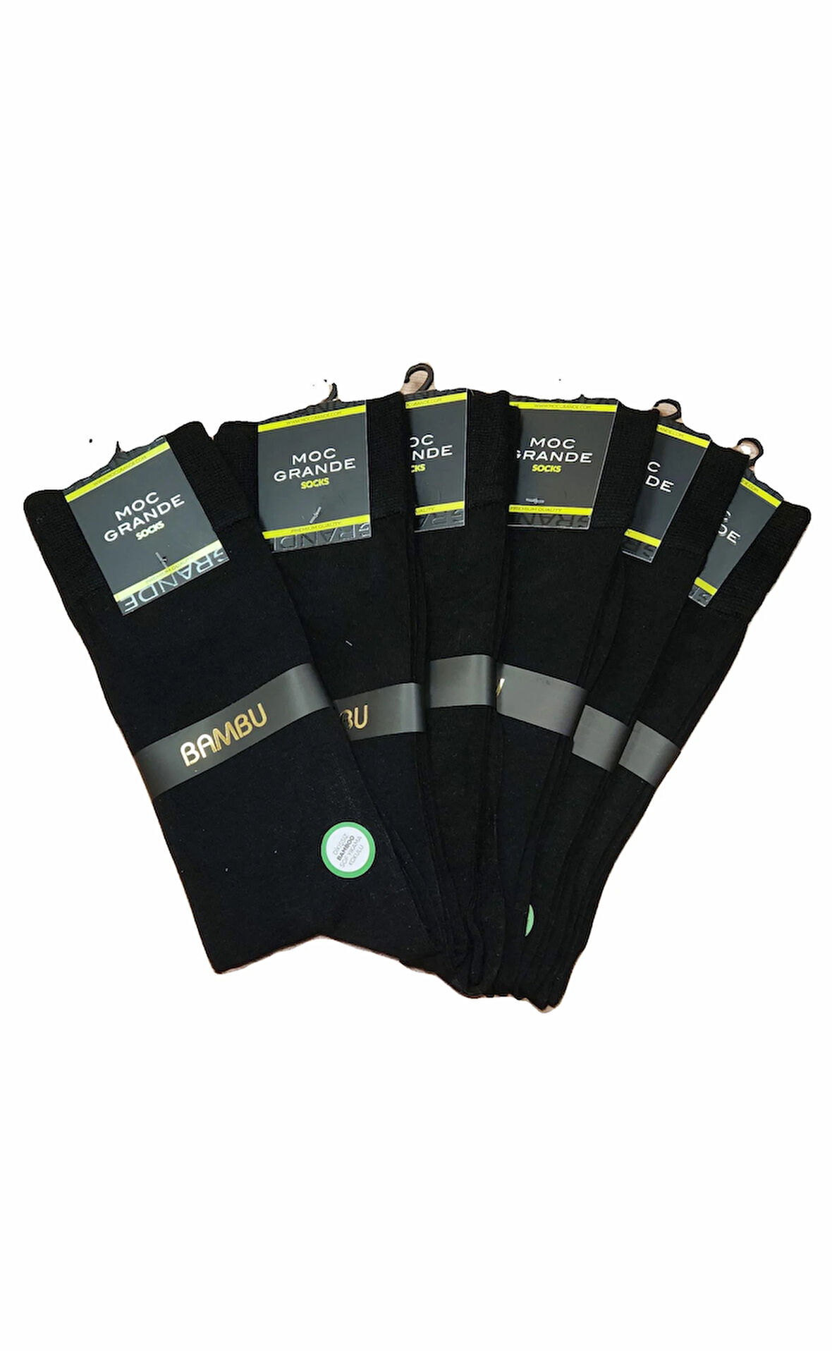 Starbattal Büyük Beden Bambu 6 lı Paket Uzun Çorap 11921 SIYAH