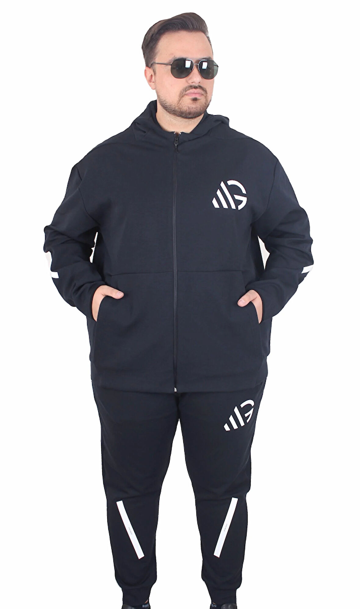 Starbattal Büyük Beden Double Face Eşofman Takım M.G TK25611 LACIVERT