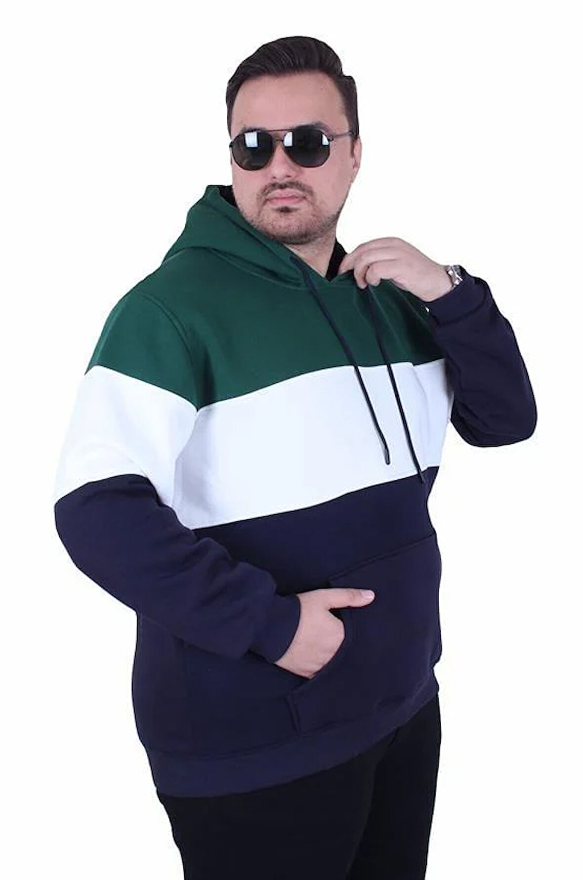 Starbattal Büyük Beden Kapüşonlu 3ip Sweat MG 25725 NEFTI